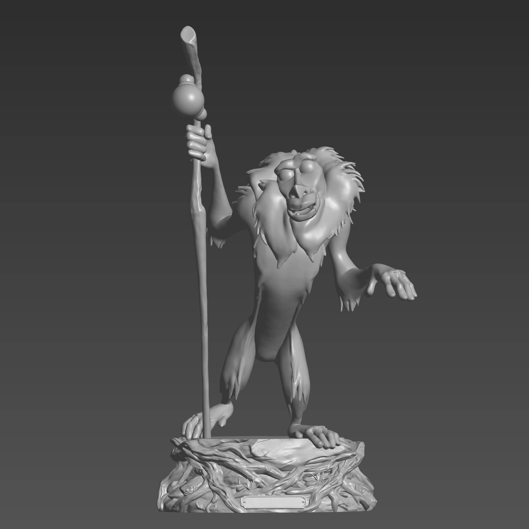 Rafiki STL File for 3D Printing Wise Shaman Monkey 3D Model 3D Model