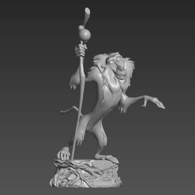 Rafiki STL File for 3D Printing Wise Shaman Monkey 3D Model