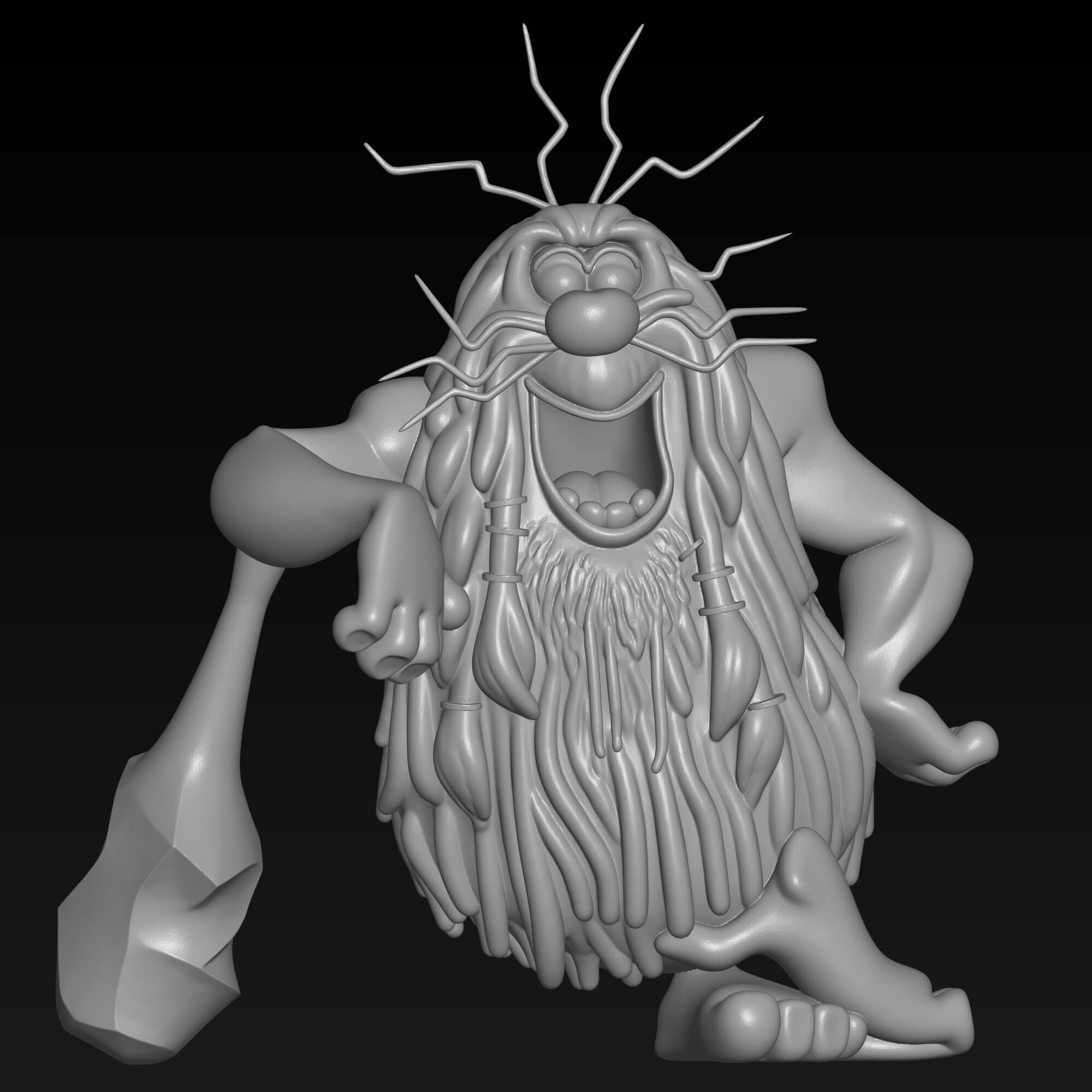 Captain Caveman 3D STL File Prehistoric Cartoon Character 3D Model