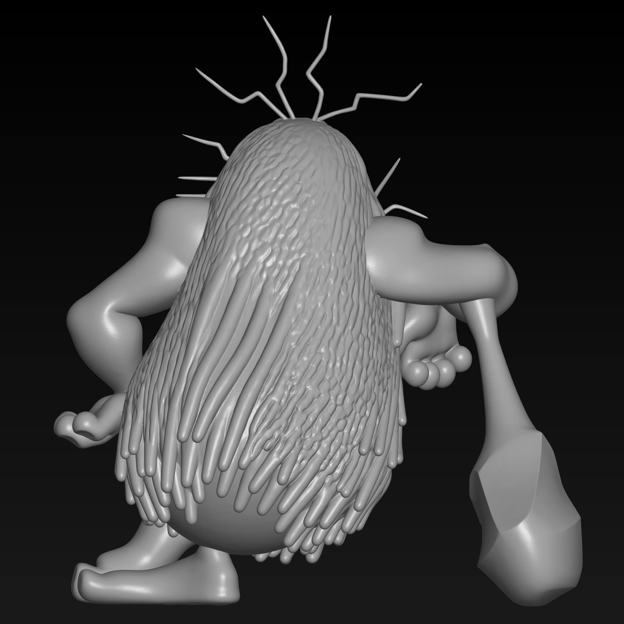 Captain Caveman 3D STL File Prehistoric Cartoon Character 3D Model