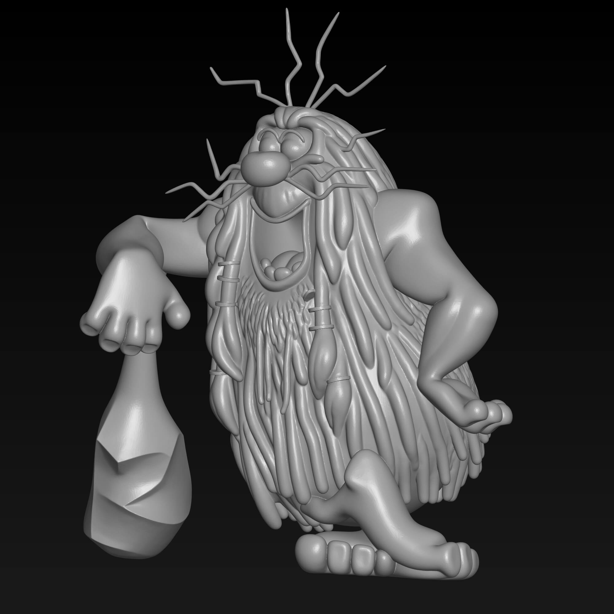 Captain Caveman 3D STL File Prehistoric Cartoon Character 3D Model