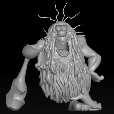 Captain Caveman 3D STL File Prehistoric Cartoon Character 3D Model