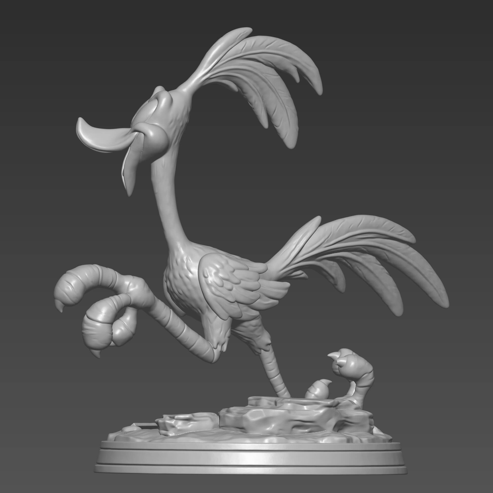 Road Runner Sculpture STL File 3D Printing Model 3D Model