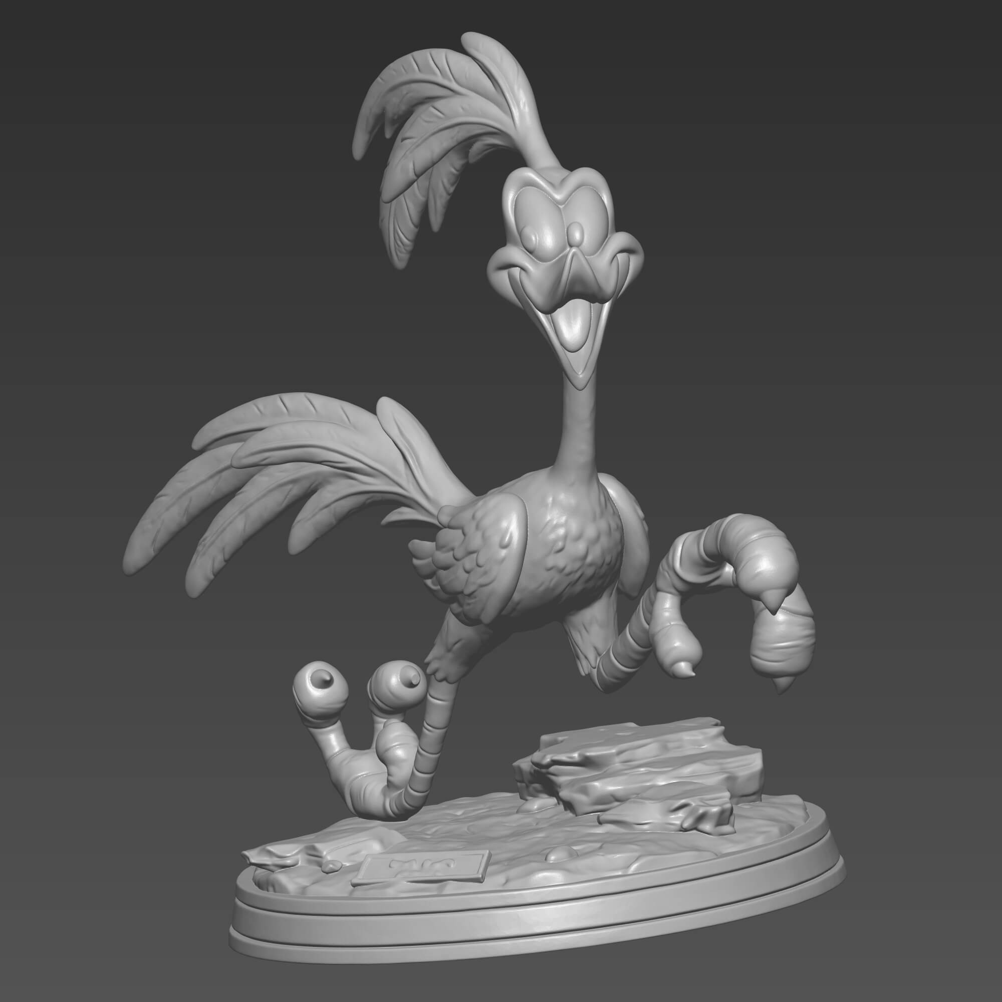 Road Runner Sculpture STL File 3D Printing Model 3D Model