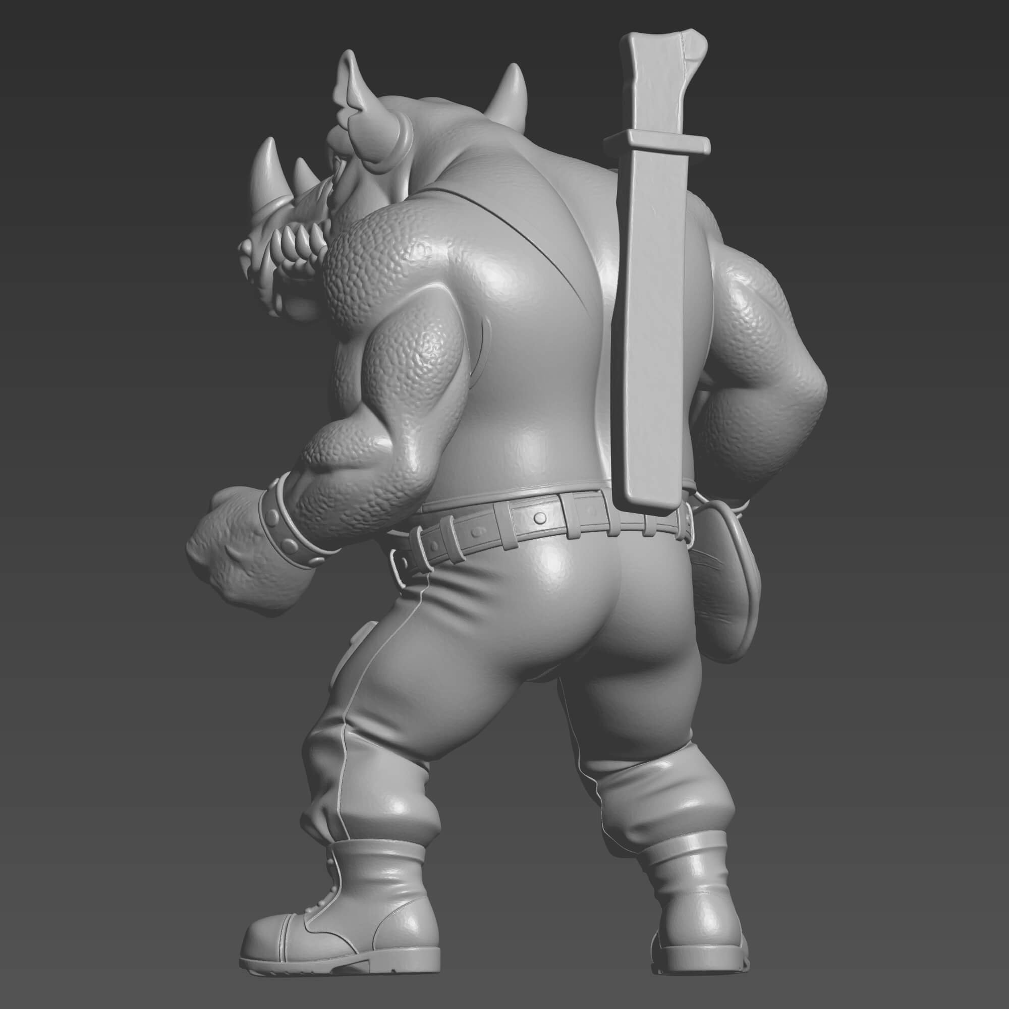 Rocksteady STL File for 3D Printing - Mutant Rhino Soldier 3D Model