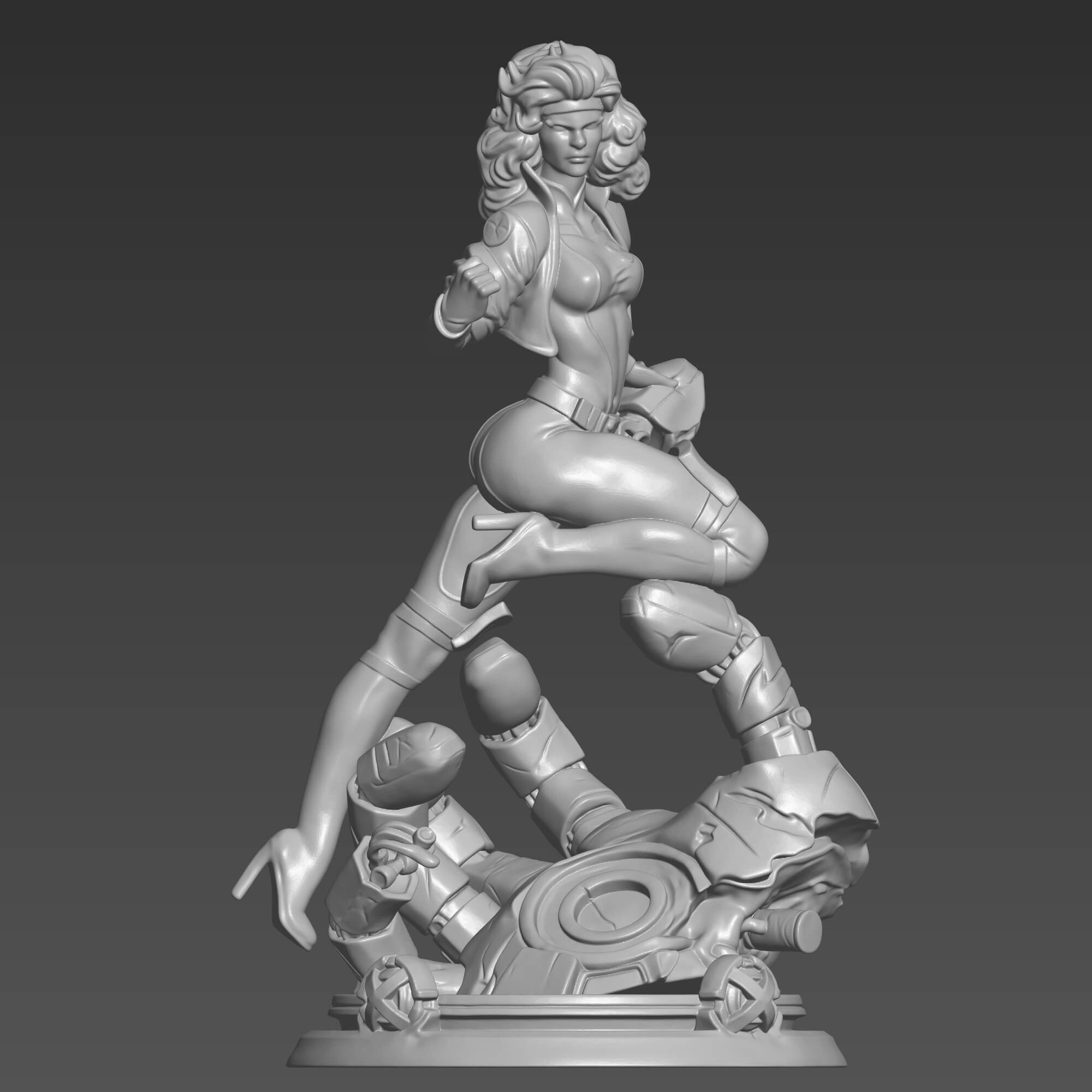 Rogue 3D Print STL Mutant Hero Statue Figure 3D Model