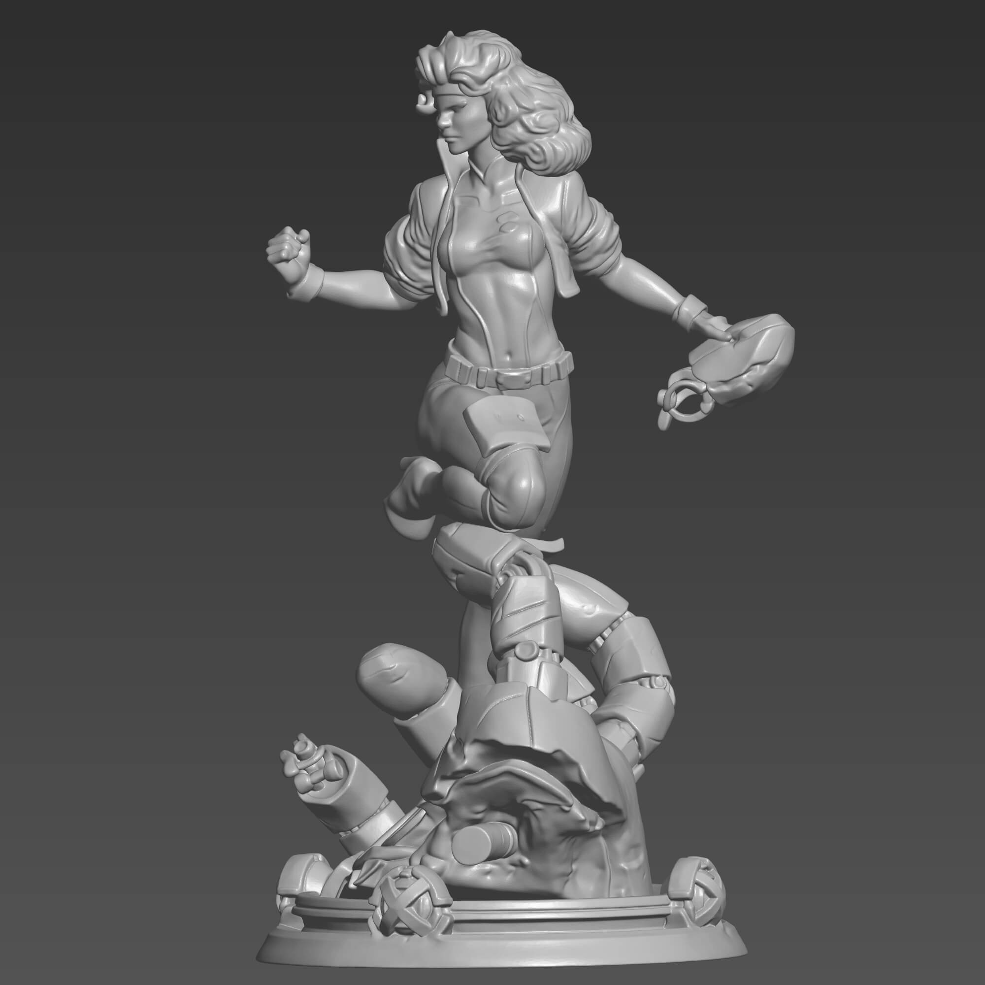Rogue 3D Print STL Mutant Hero Statue Figure 3D Model