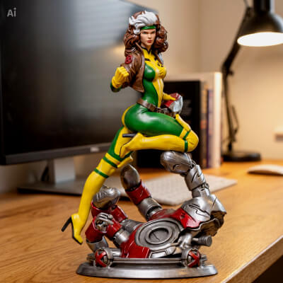 Rogue 3D Print STL Mutant Hero Statue Figure