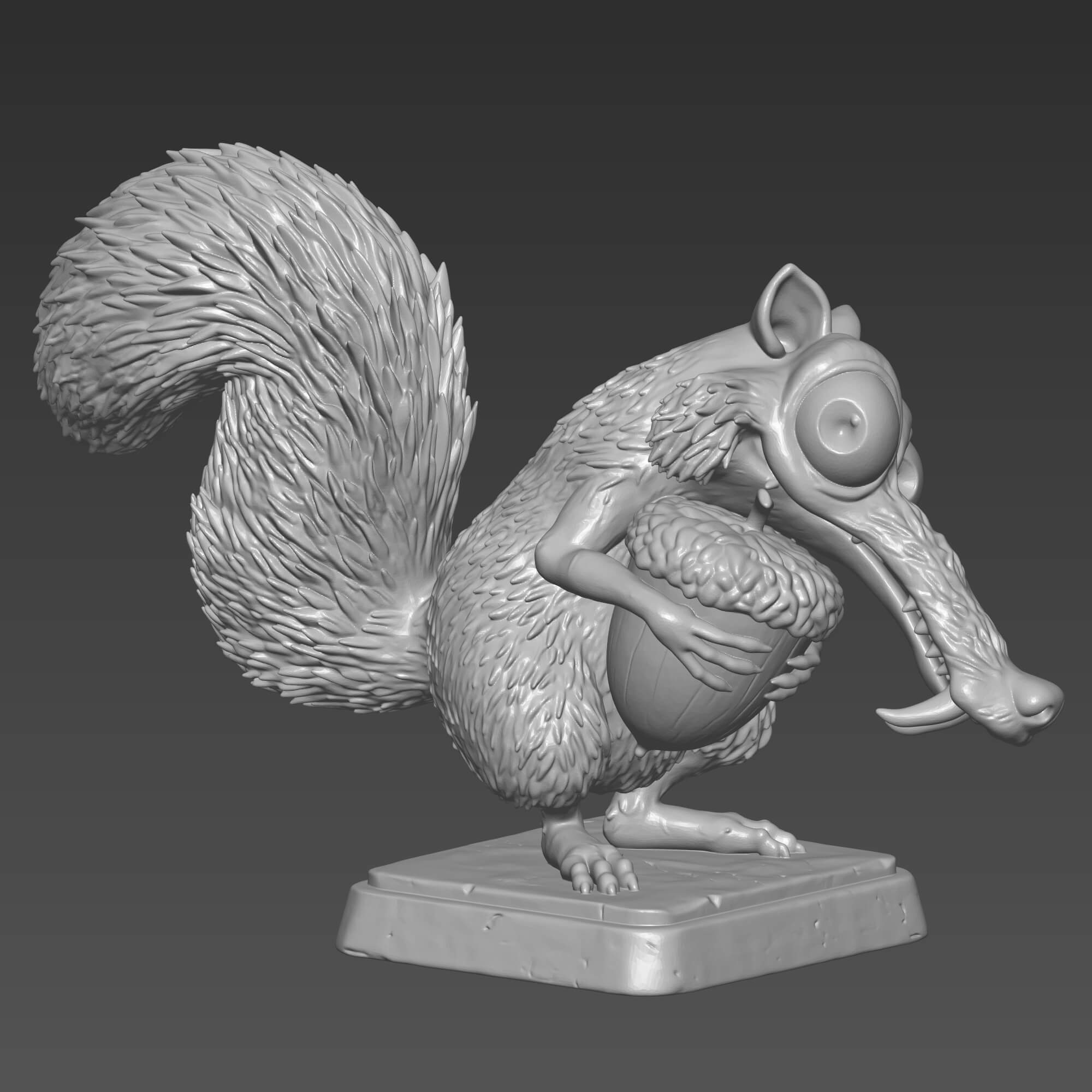 Scrat 3D STL File for 3D Printing Ice Age Squirrel Figurine 3D Model