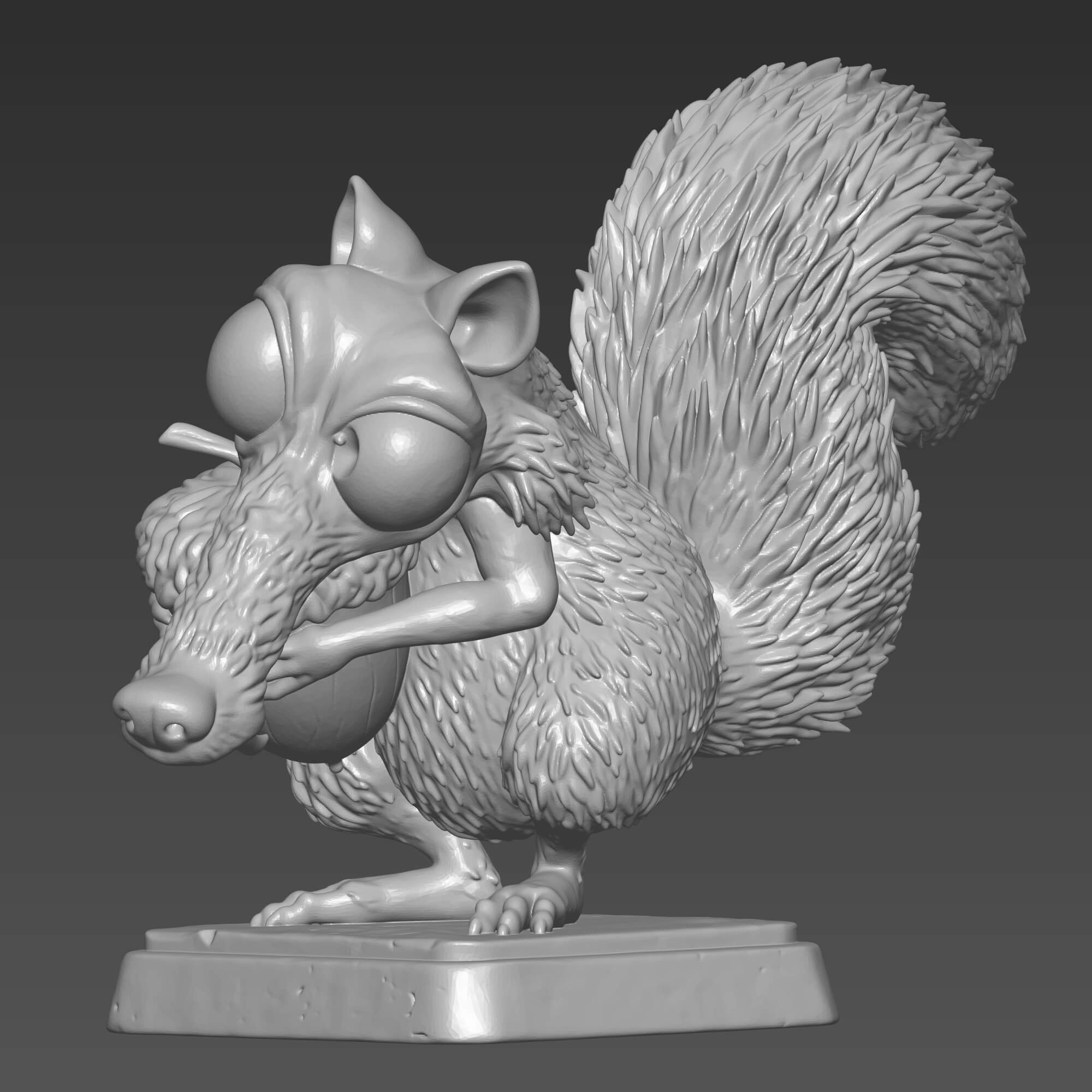 Scrat 3D STL File for 3D Printing Ice Age Squirrel Figurine 3D Model