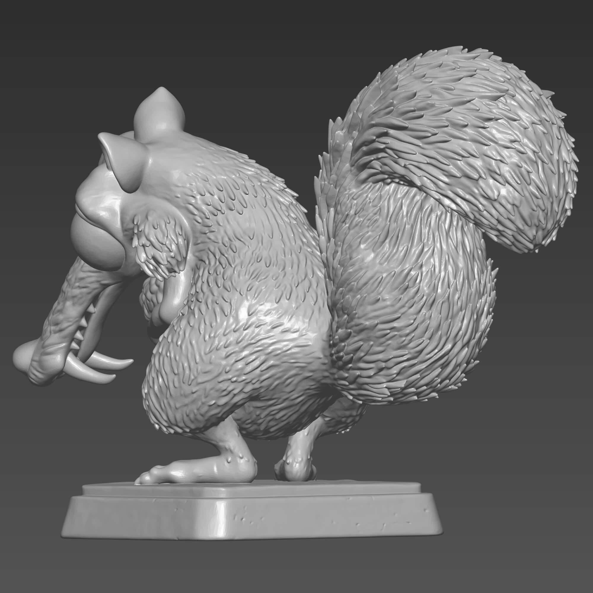 Scrat 3D STL File for 3D Printing Ice Age Squirrel Figurine 3D Model