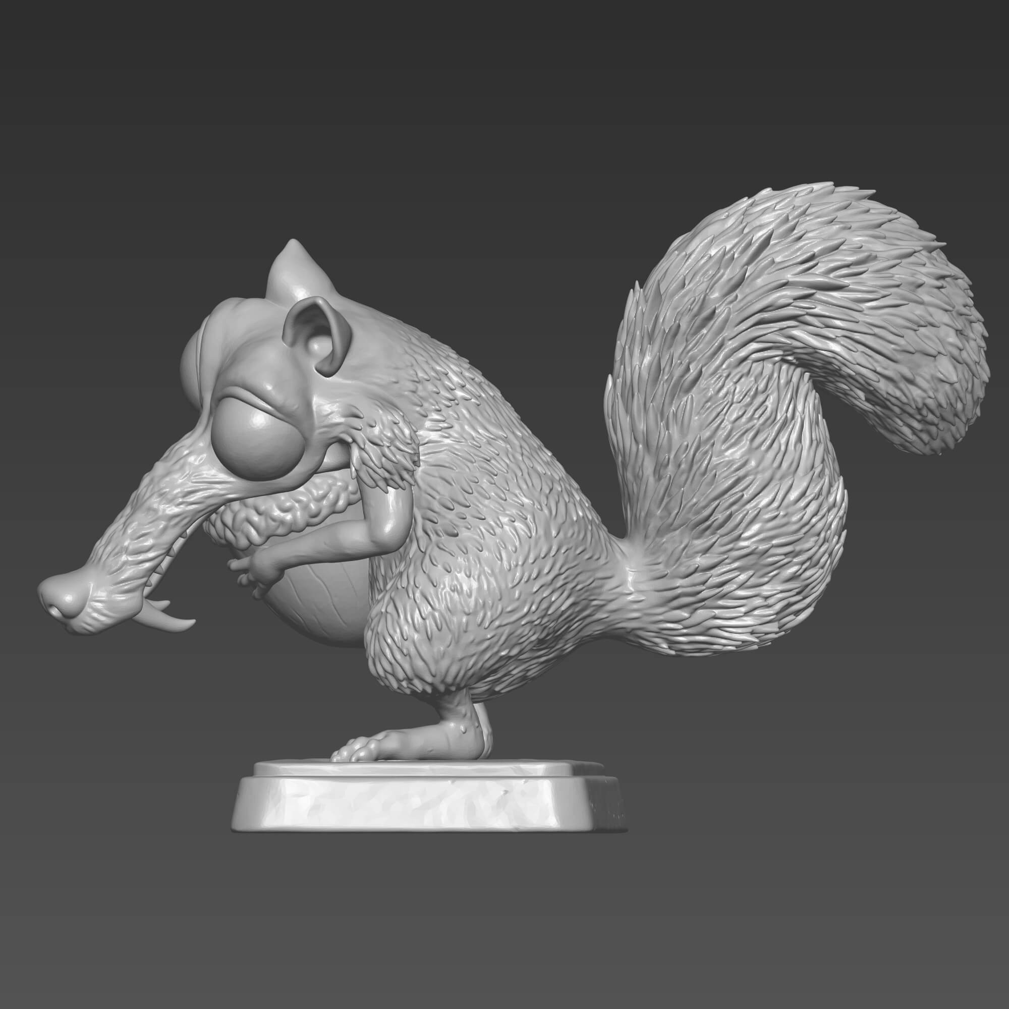 Scrat 3D STL File for 3D Printing Ice Age Squirrel Figurine 3D Model