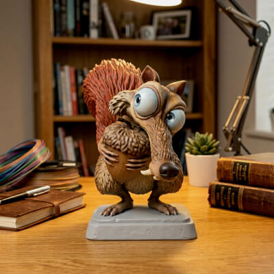 Scrat 3D STL File for 3D Printing Ice Age Squirrel Figurine