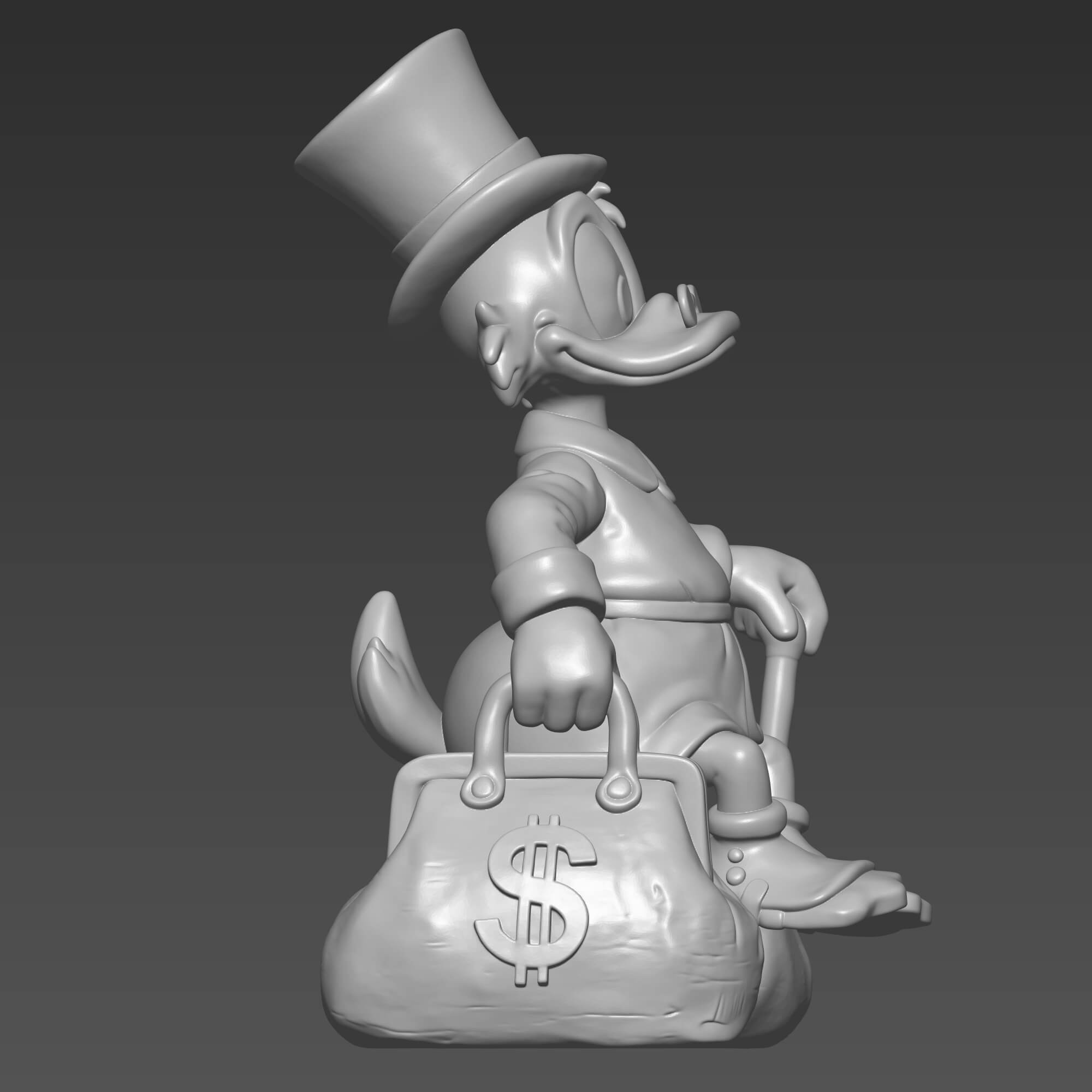Scrooge McDuck 3D Print STL Money Bag Functional Desk Decor 3D Model