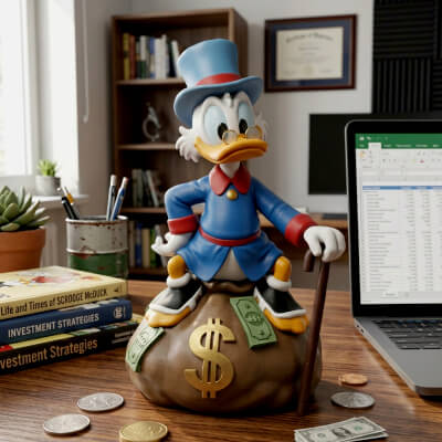 Scrooge McDuck 3D Print STL, Money Bag Functional Desk Decor