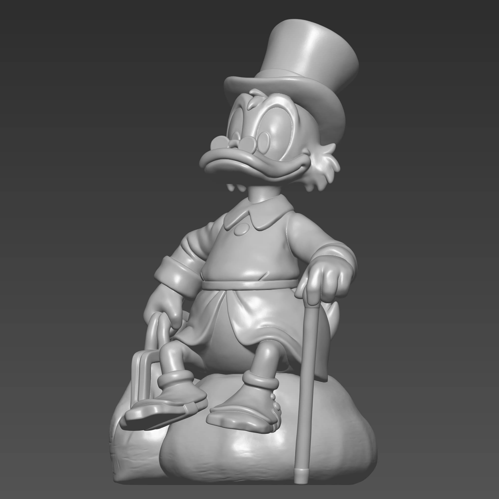 Scrooge McDuck Money Bag Sculpture 3D Printer File Only 3D Model