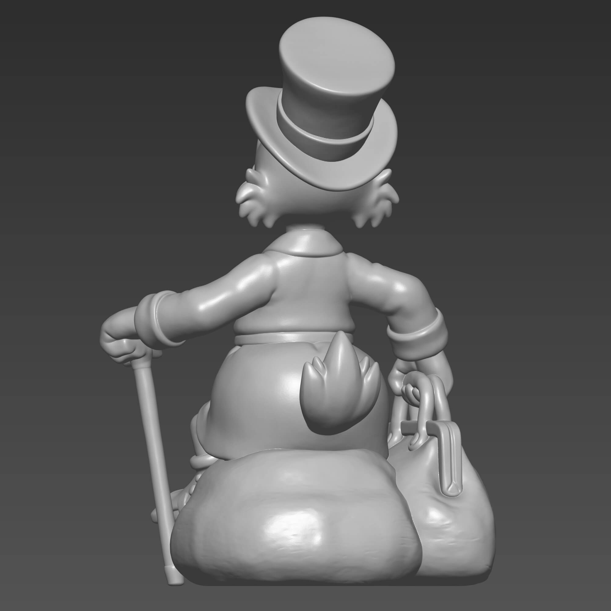 Scrooge McDuck Money Bag Sculpture 3D Printer File Only 3D Model