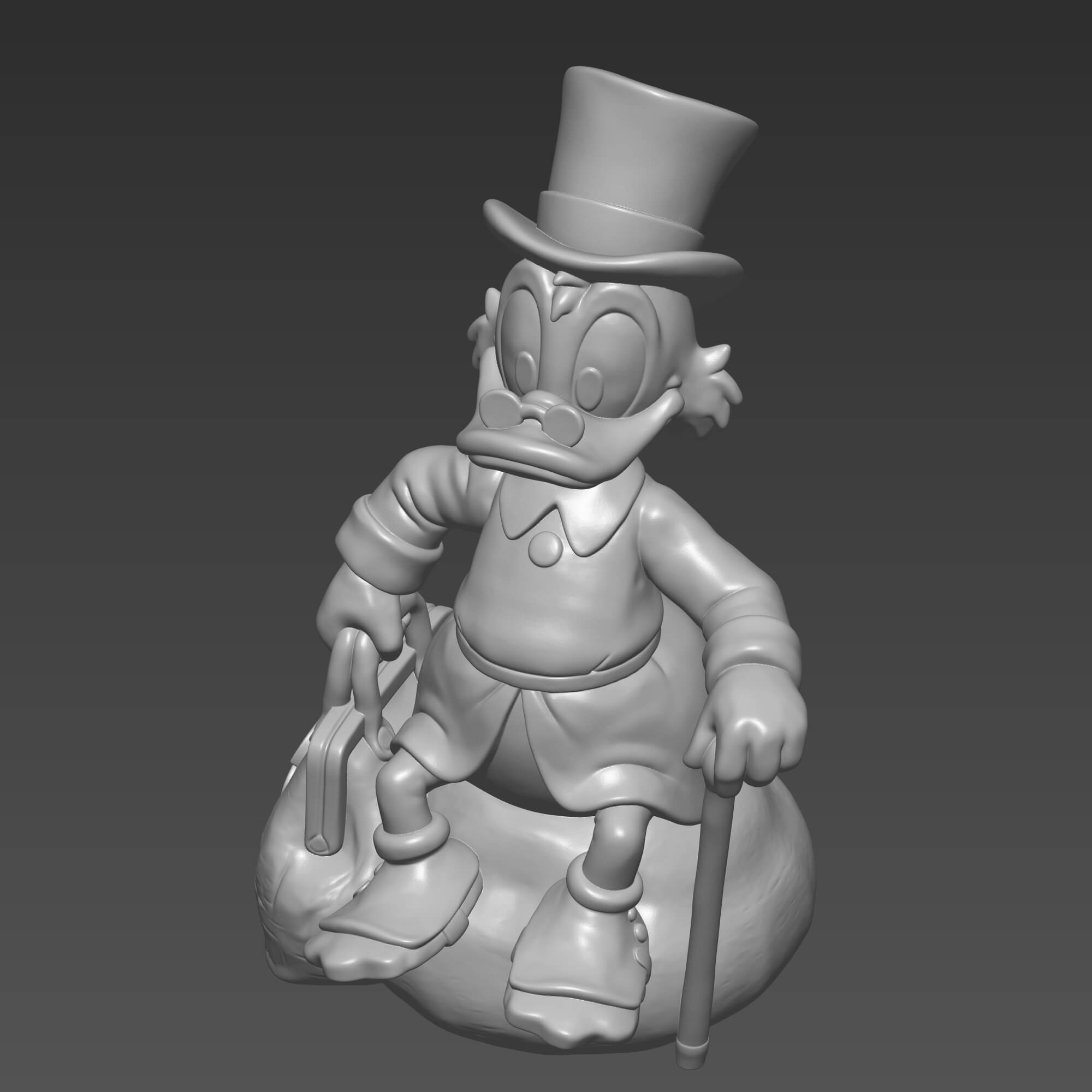 Scrooge McDuck Money Bag Sculpture 3D Printer File Only 3D Model