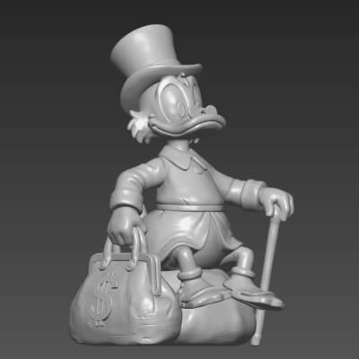 Scrooge McDuck Money Bag Sculpture 3D Printer File Only