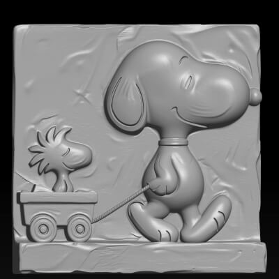 Snoopy and Woodstock Peanuts 3D STL File
