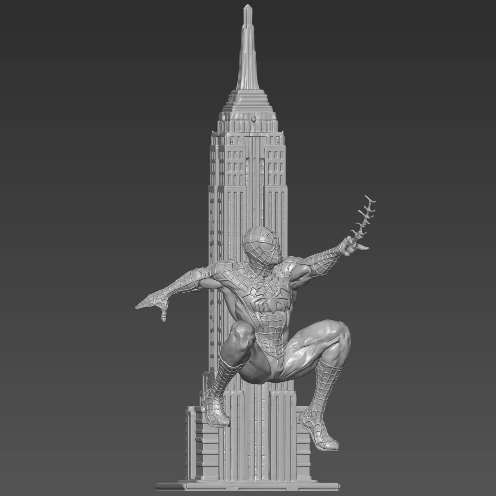 Spider-Man 3D Print STL File Empire State Building Figure 3D Model