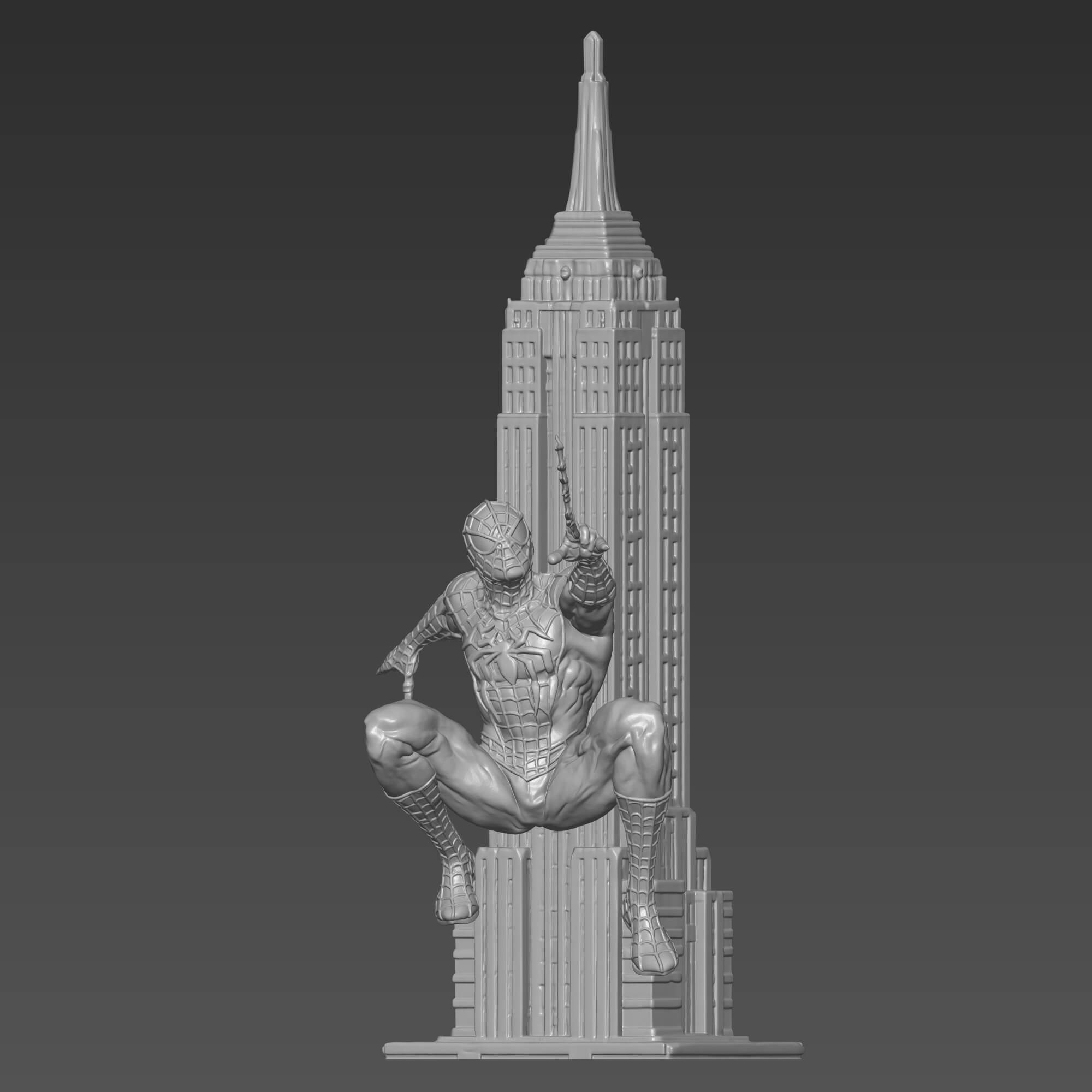 Spider-Man 3D Print STL File Empire State Building Figure 3D Model