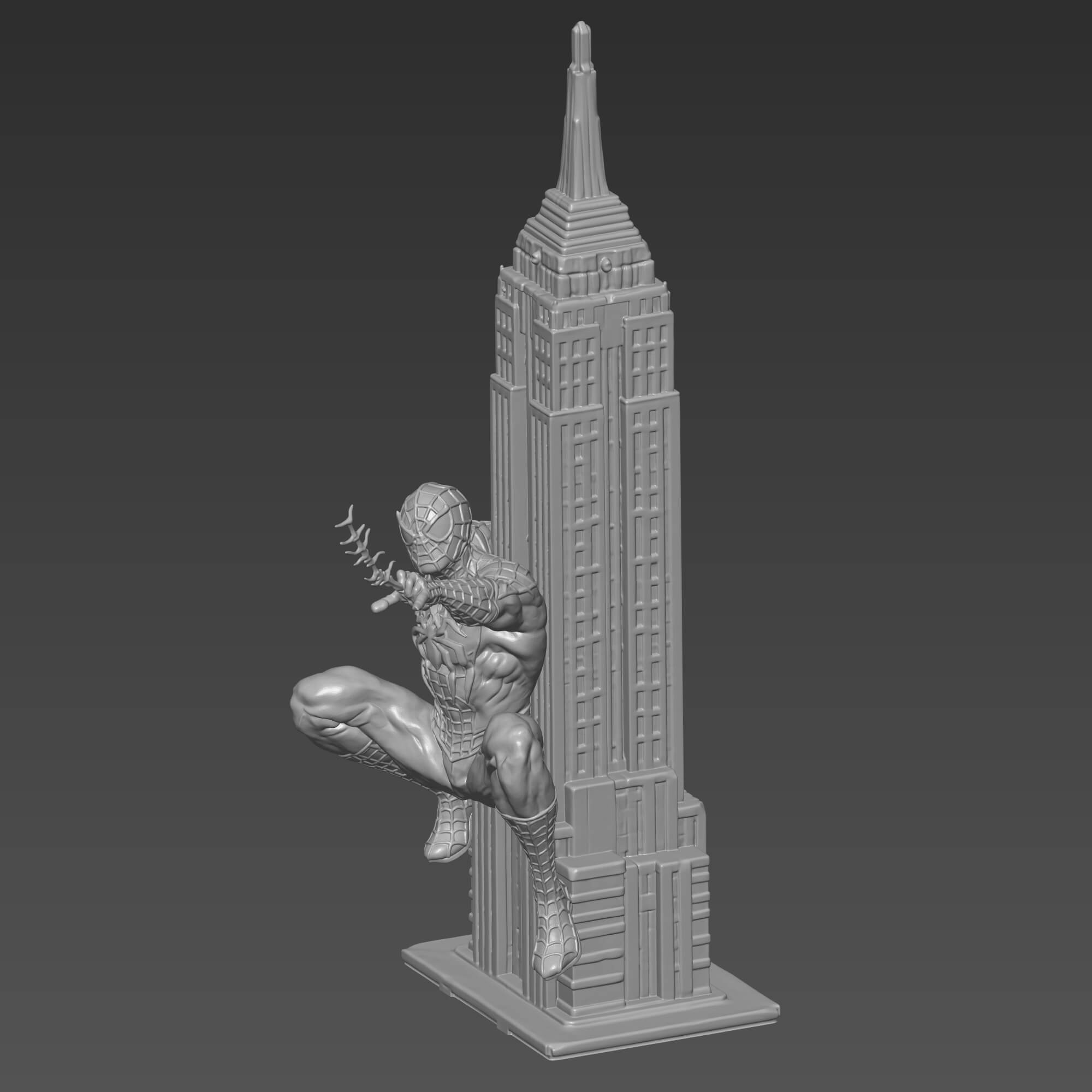 Spider-Man 3D Print STL File Empire State Building Figure 3D Model