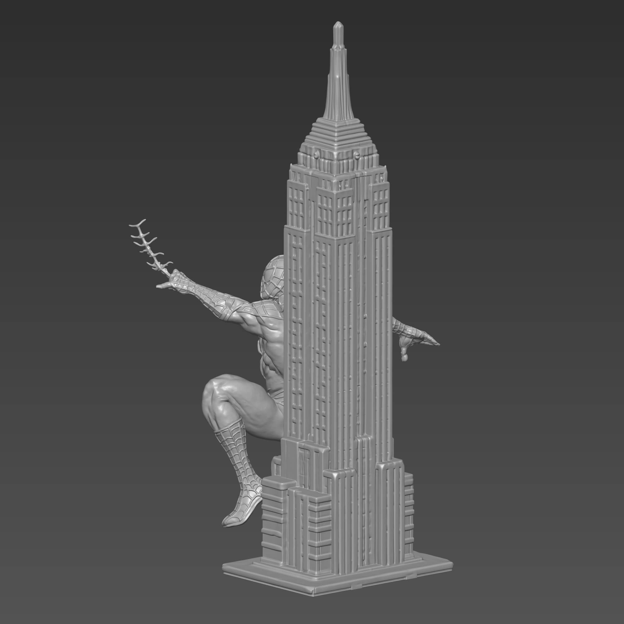 Spider-Man 3D Print STL File Empire State Building Figure 3D Model