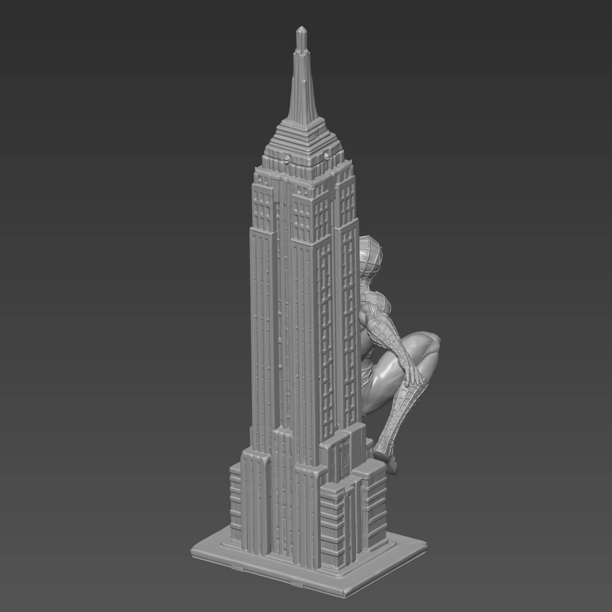 Spider-Man 3D Print STL File Empire State Building Figure 3D Model