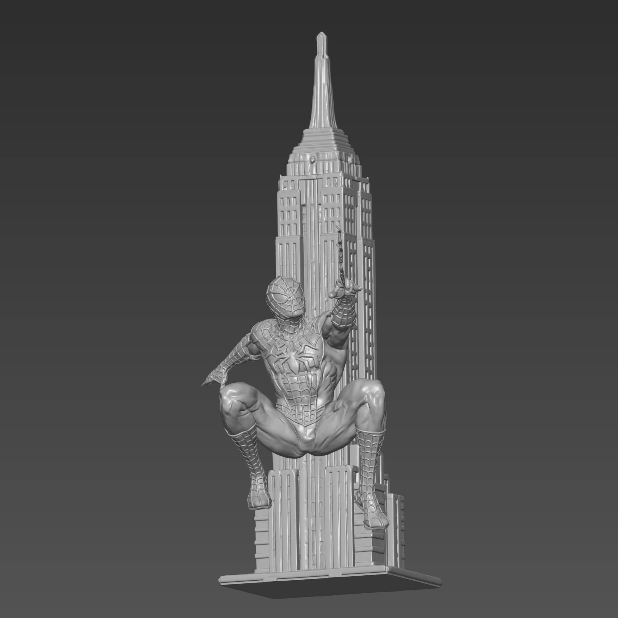 Spider-Man 3D Print STL File Empire State Building Figure 3D Model