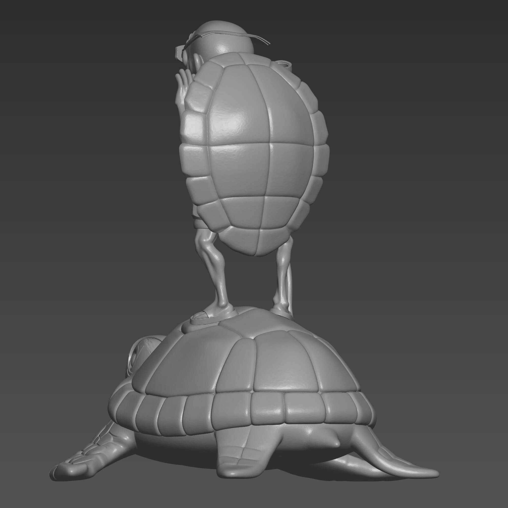 Master Roshi Standing on Sea Turtle 3D STL File Dragon Ball 3D Model