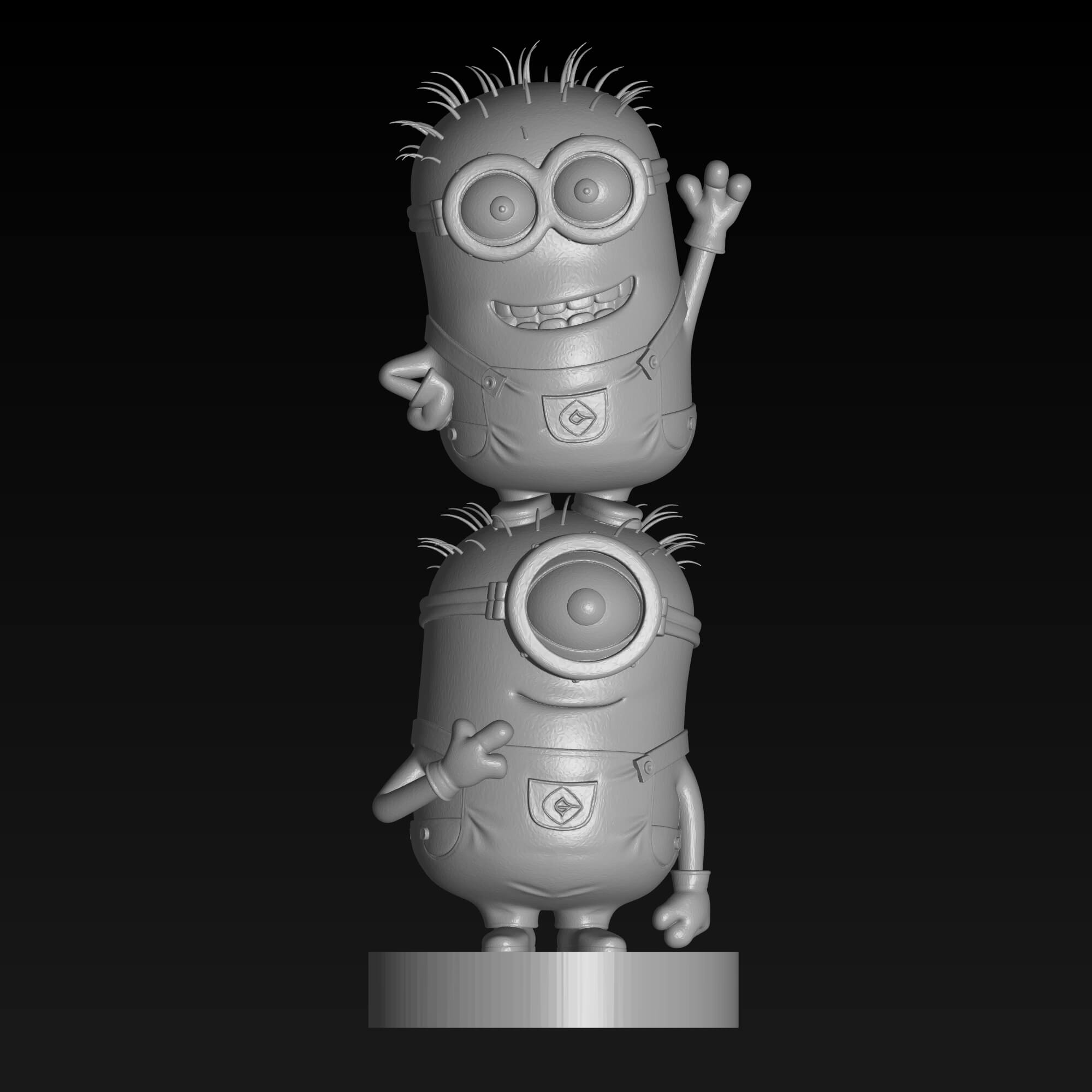 Stacked Minions 3D STL File for FDM Printing 3D Model