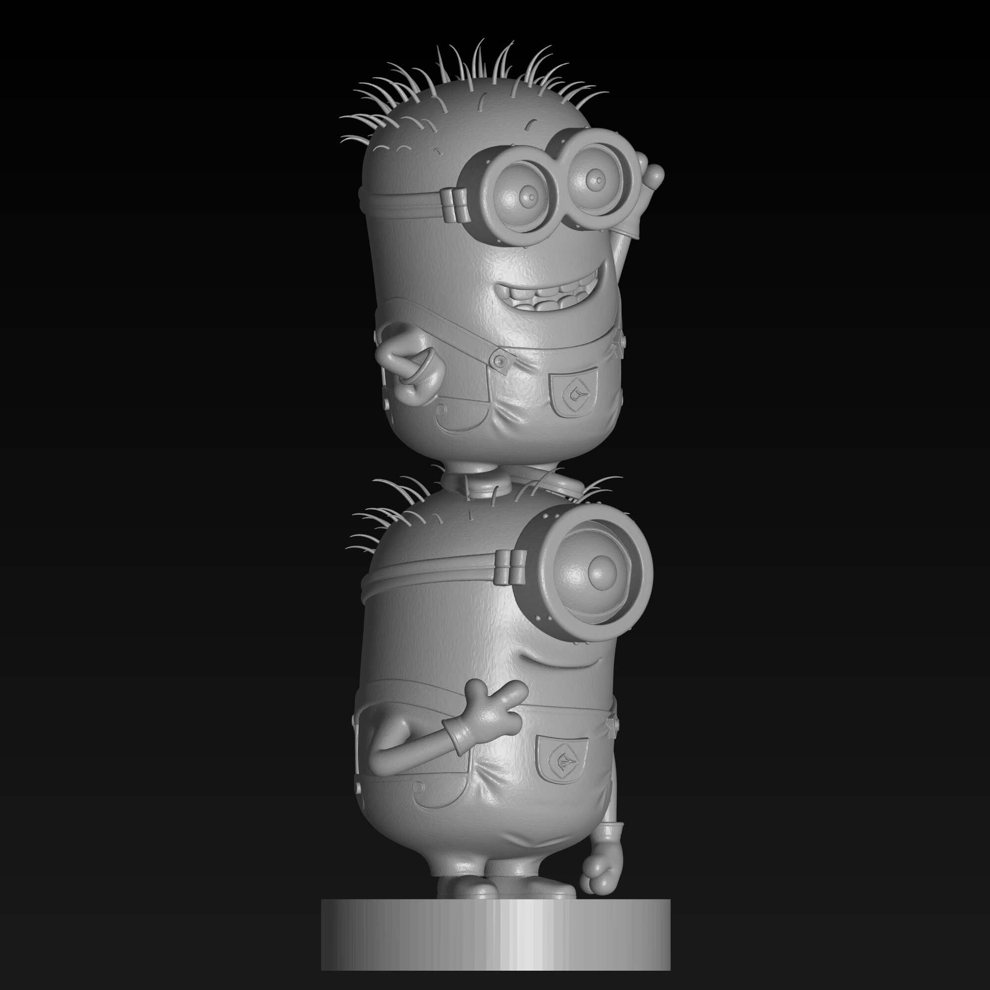 Stacked Minions 3D STL File for FDM Printing 3D Model