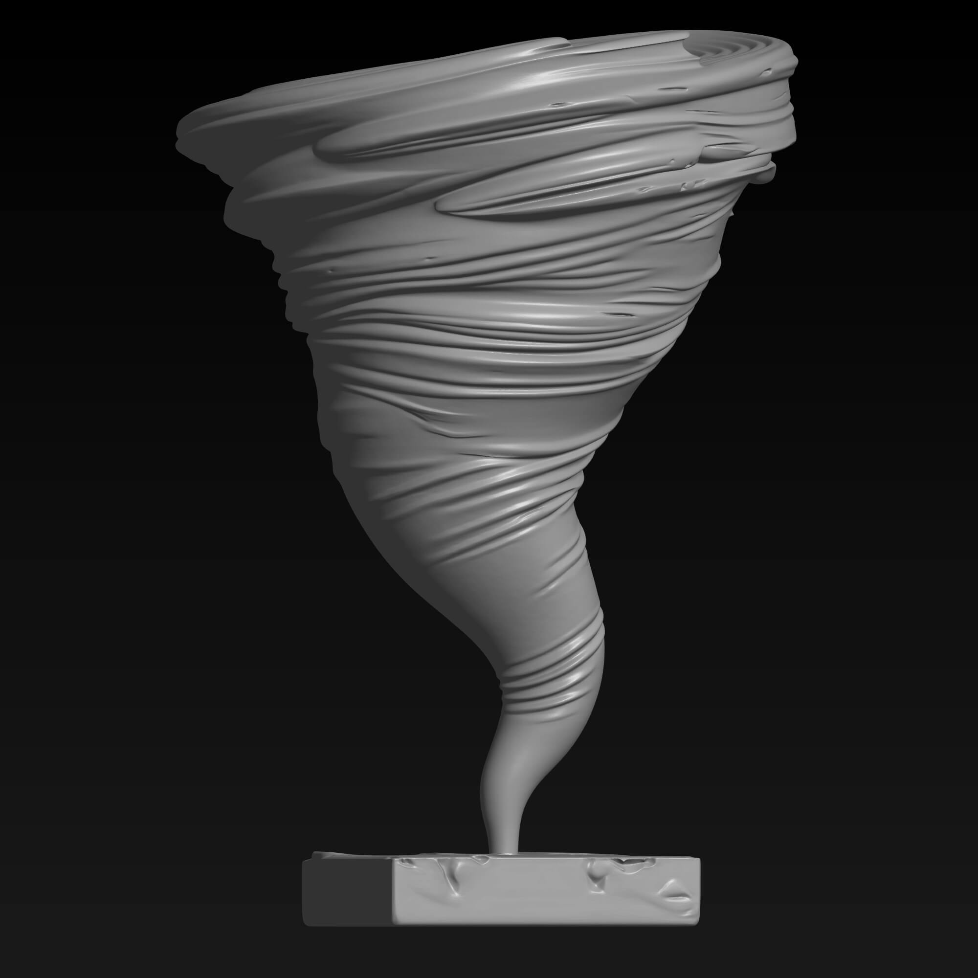 Tornado STL File for 3D Printing Whirlwind Miniature Sculpt 3D Model