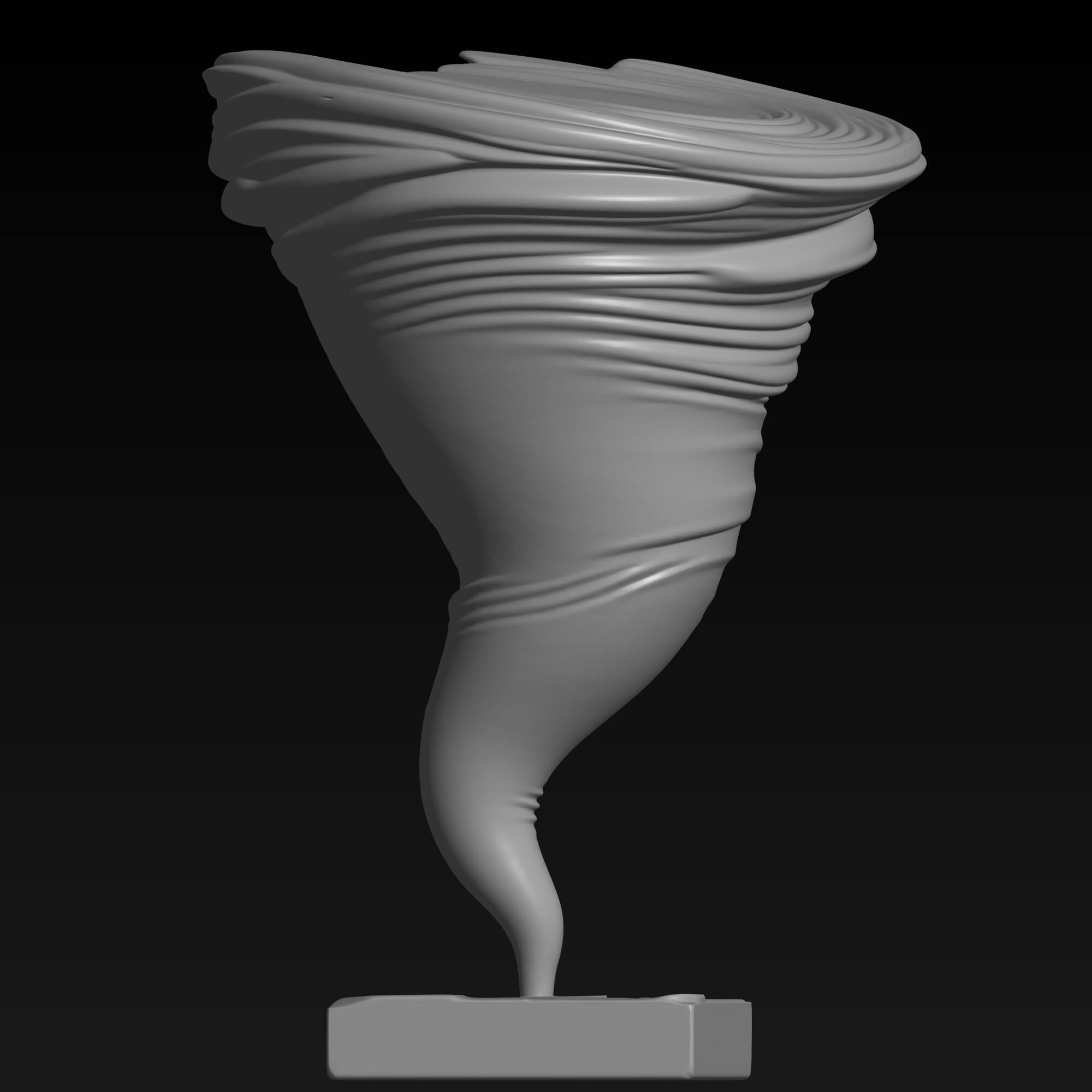 Tornado STL File for 3D Printing Whirlwind Miniature Sculpt 3D Model