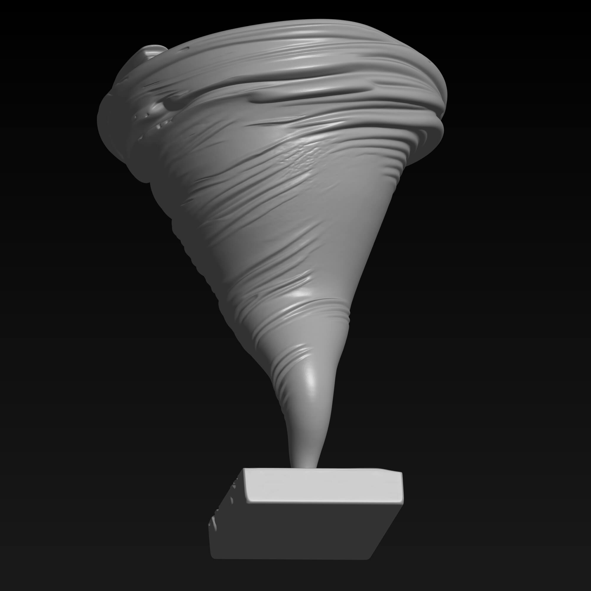 Tornado STL File for 3D Printing Whirlwind Miniature Sculpt 3D Model