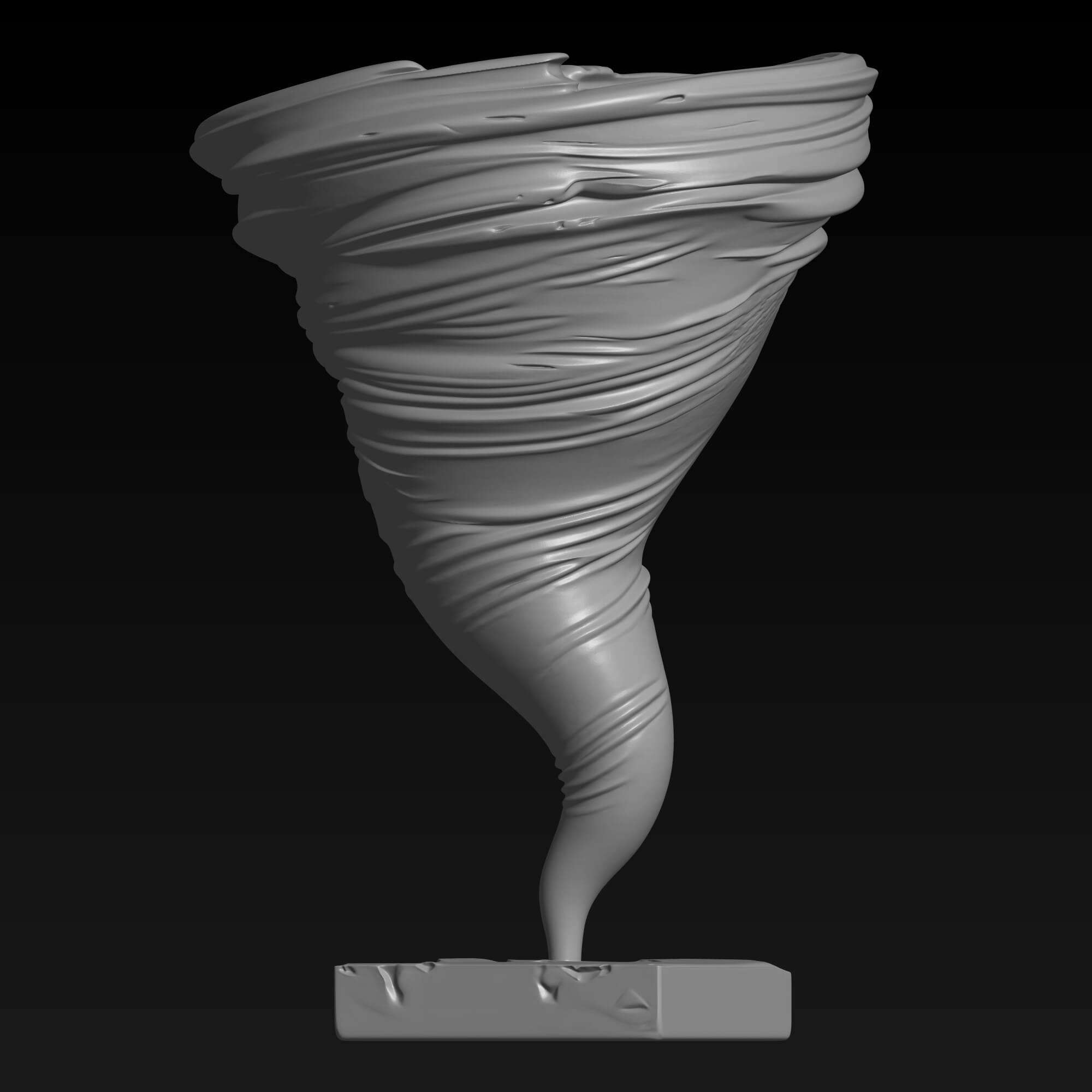 Tornado STL File for 3D Printing Whirlwind Miniature Sculpt 3D Model