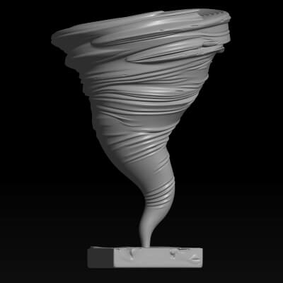 Tornado STL File for 3D Printing Whirlwind Miniature Sculpt 3D Model