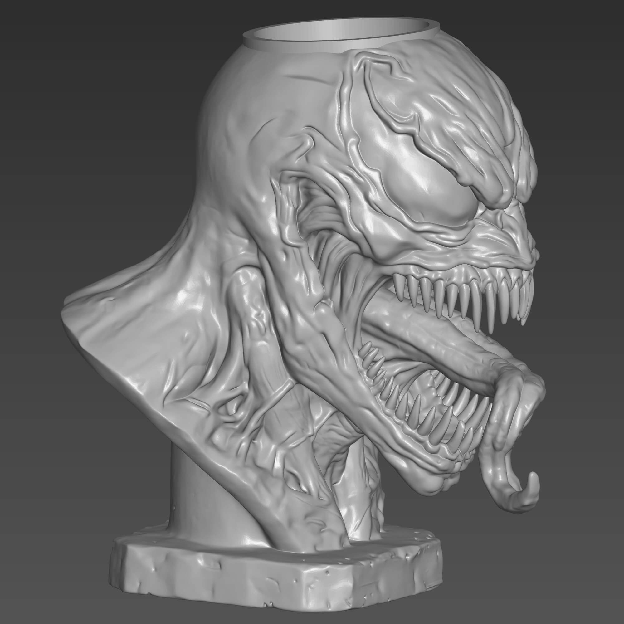 Venom Pen Holder 3D Print File STL File for Desk Organizer 3D Model