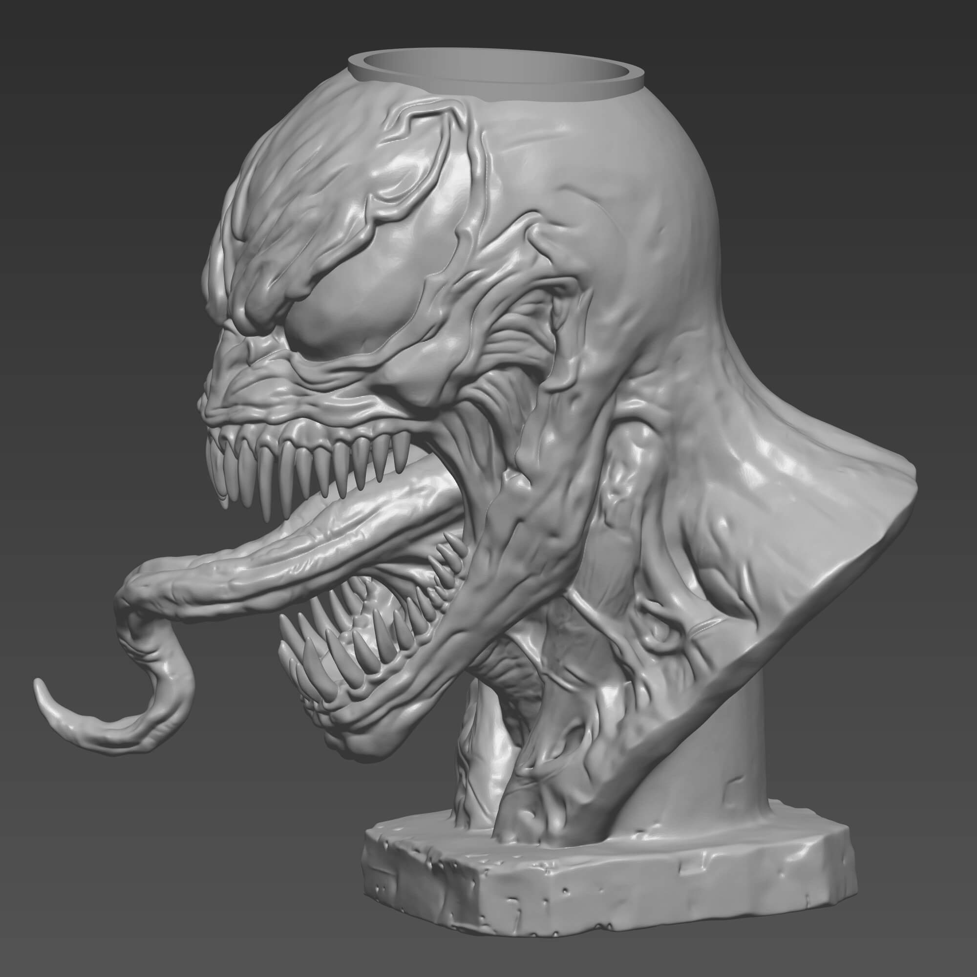 Venom Pen Holder 3D Print File STL File for Desk Organizer 3D Model