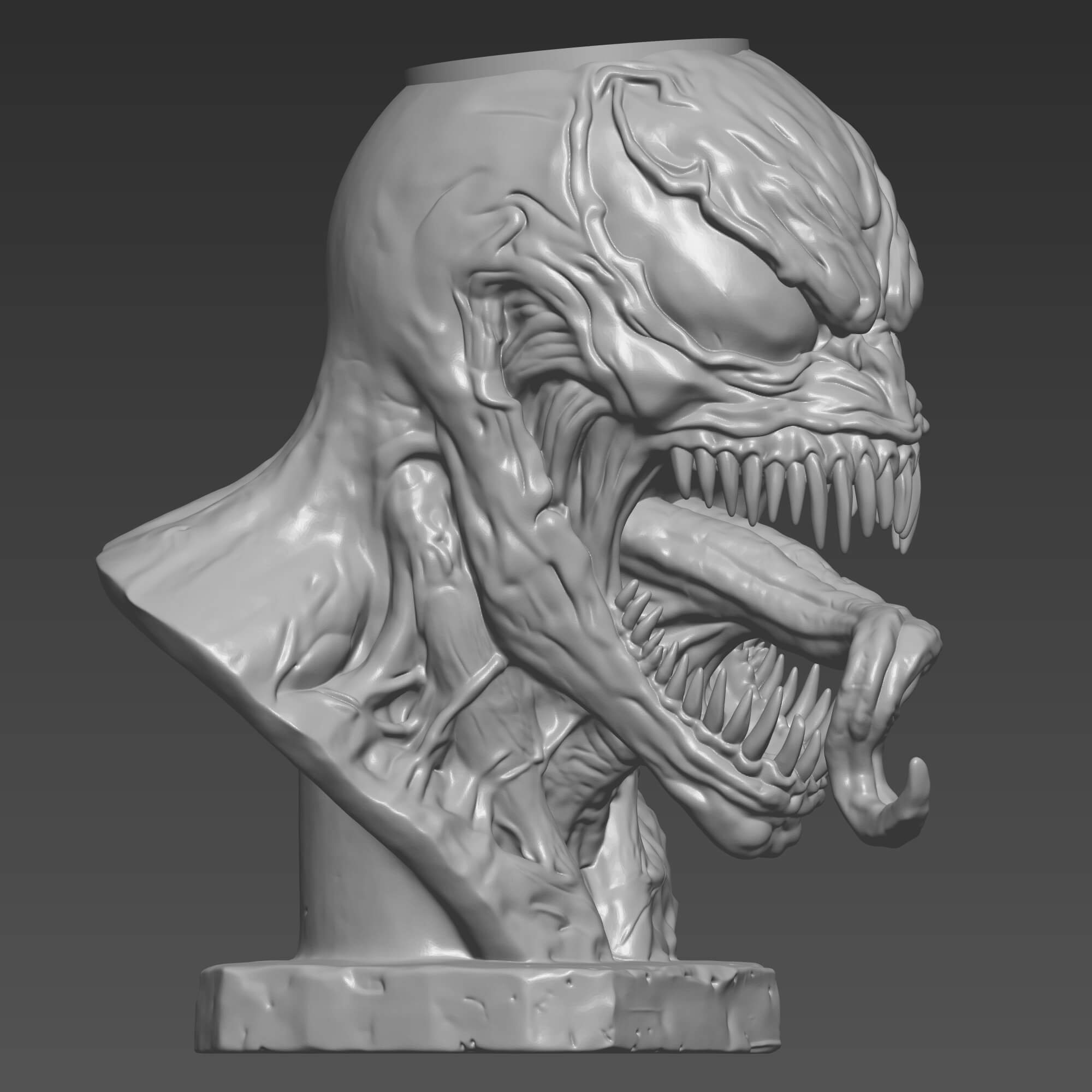 Venom Pen Holder 3D Print File STL File for Desk Organizer 3D Model