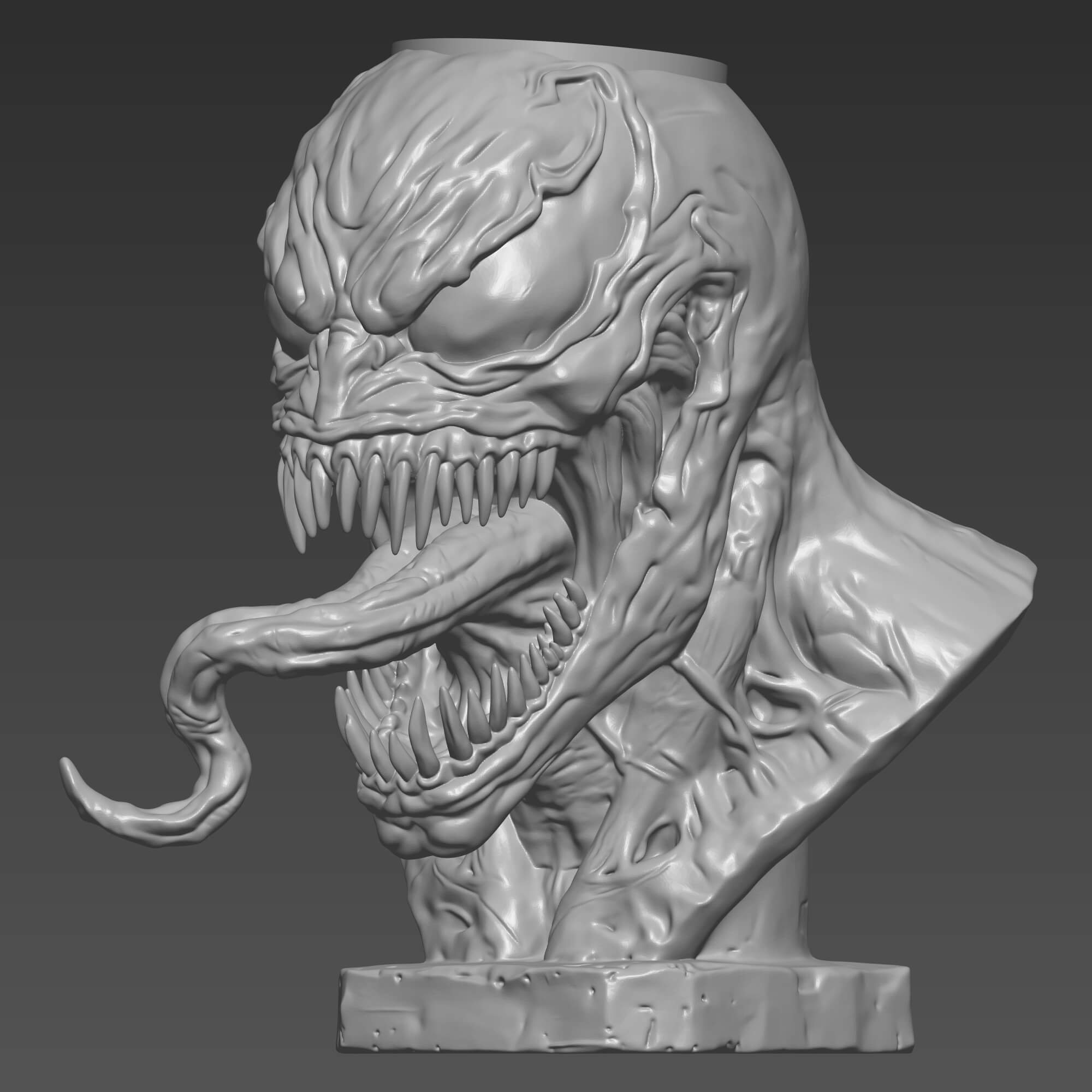 Venom Pen Holder 3D Print File STL File for Desk Organizer 3D Model