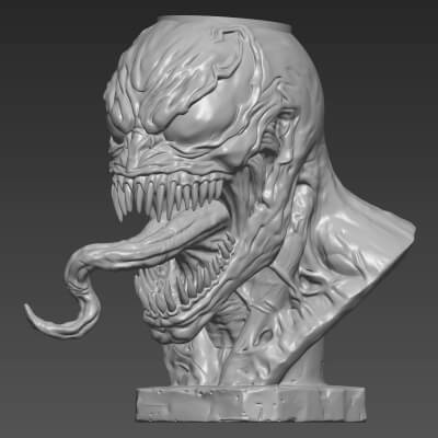 Venom Pen Holder 3D Print File STL File for Desk Organizer