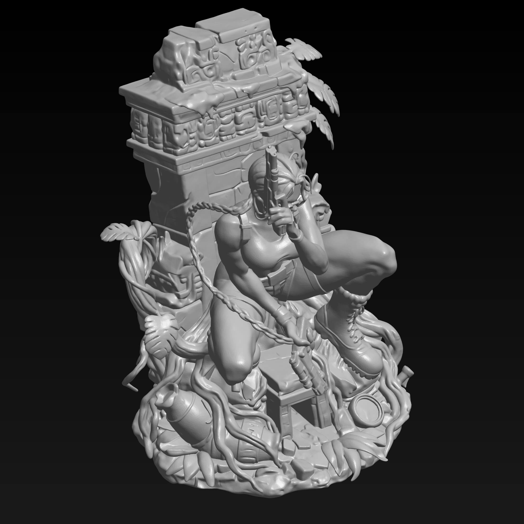 Video Game Figure STL- Lara Croft 3D STL File 3D Model
