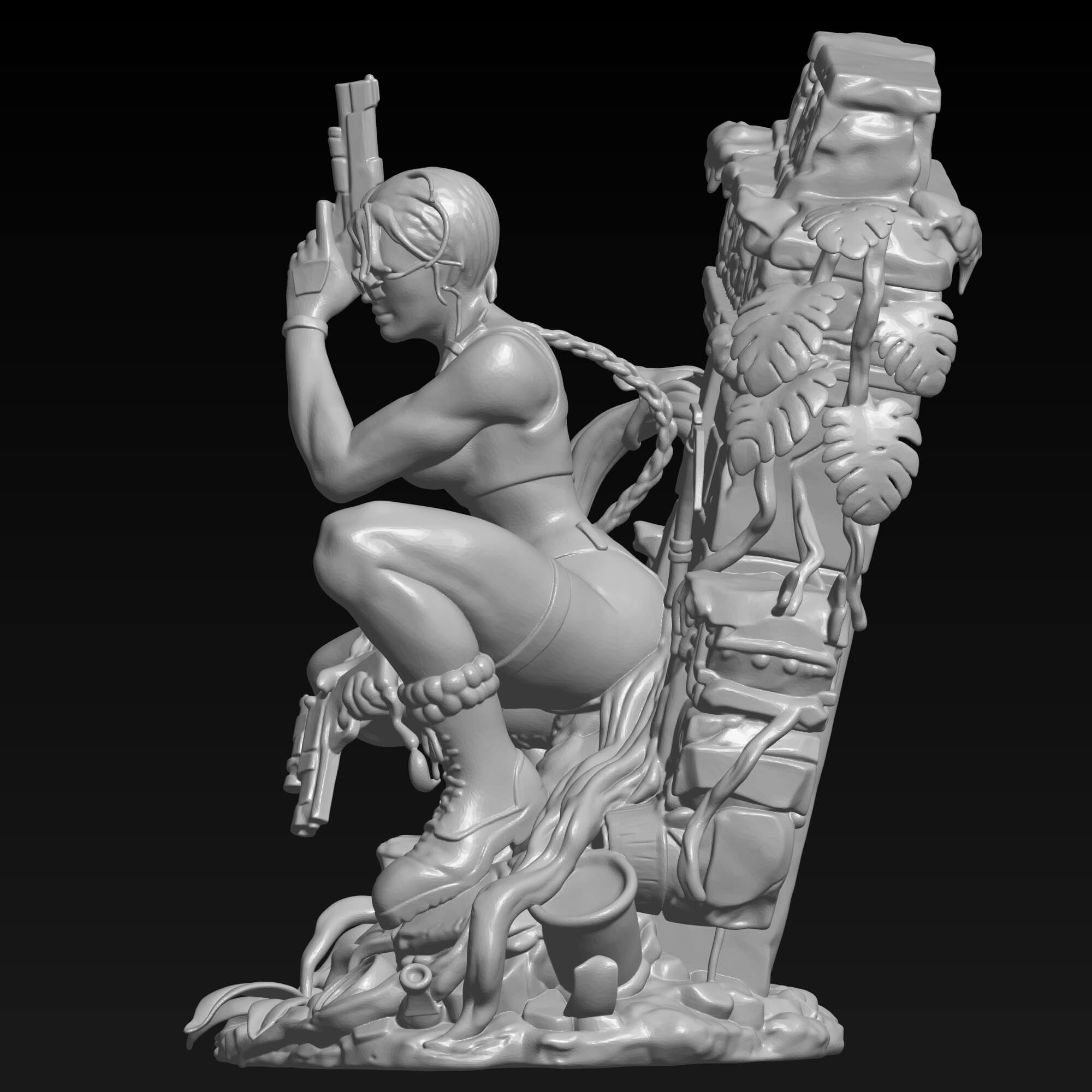 Video Game Figure STL- Lara Croft 3D STL File 3D Model