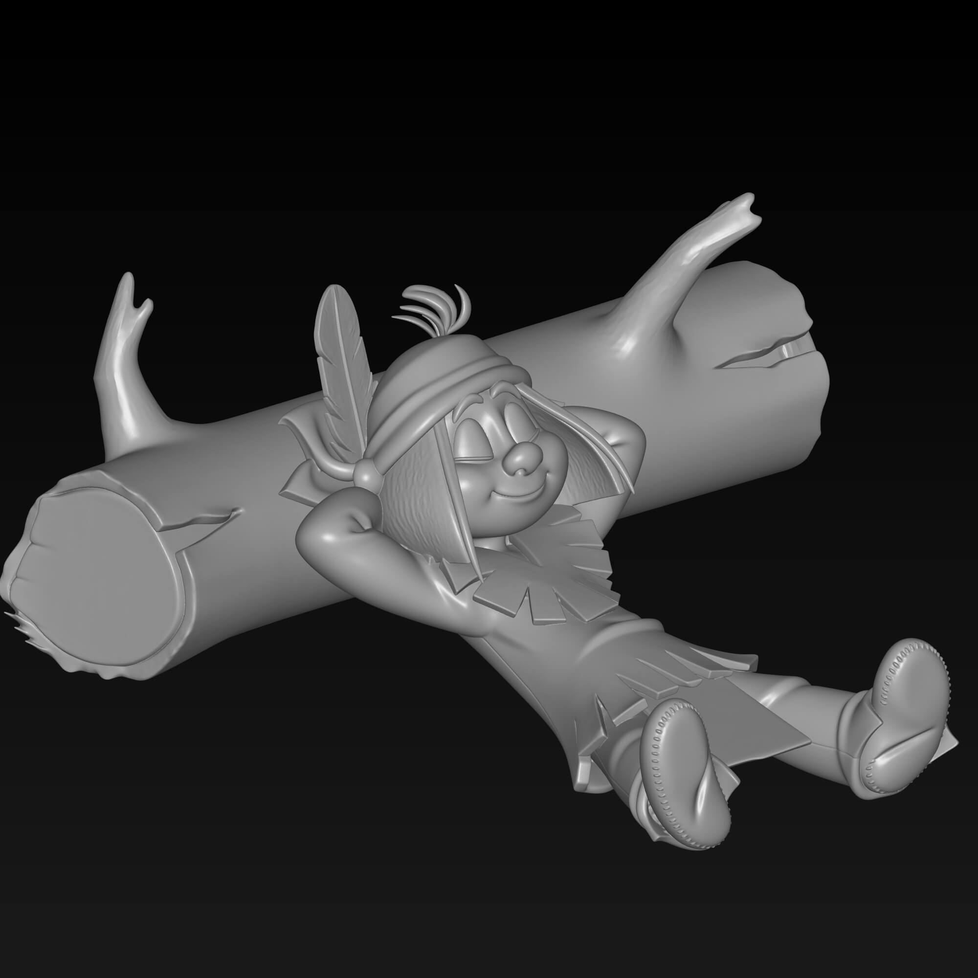 Yakari 3D STL File - Brave Sioux Indian Boy Miniature 3D Model
