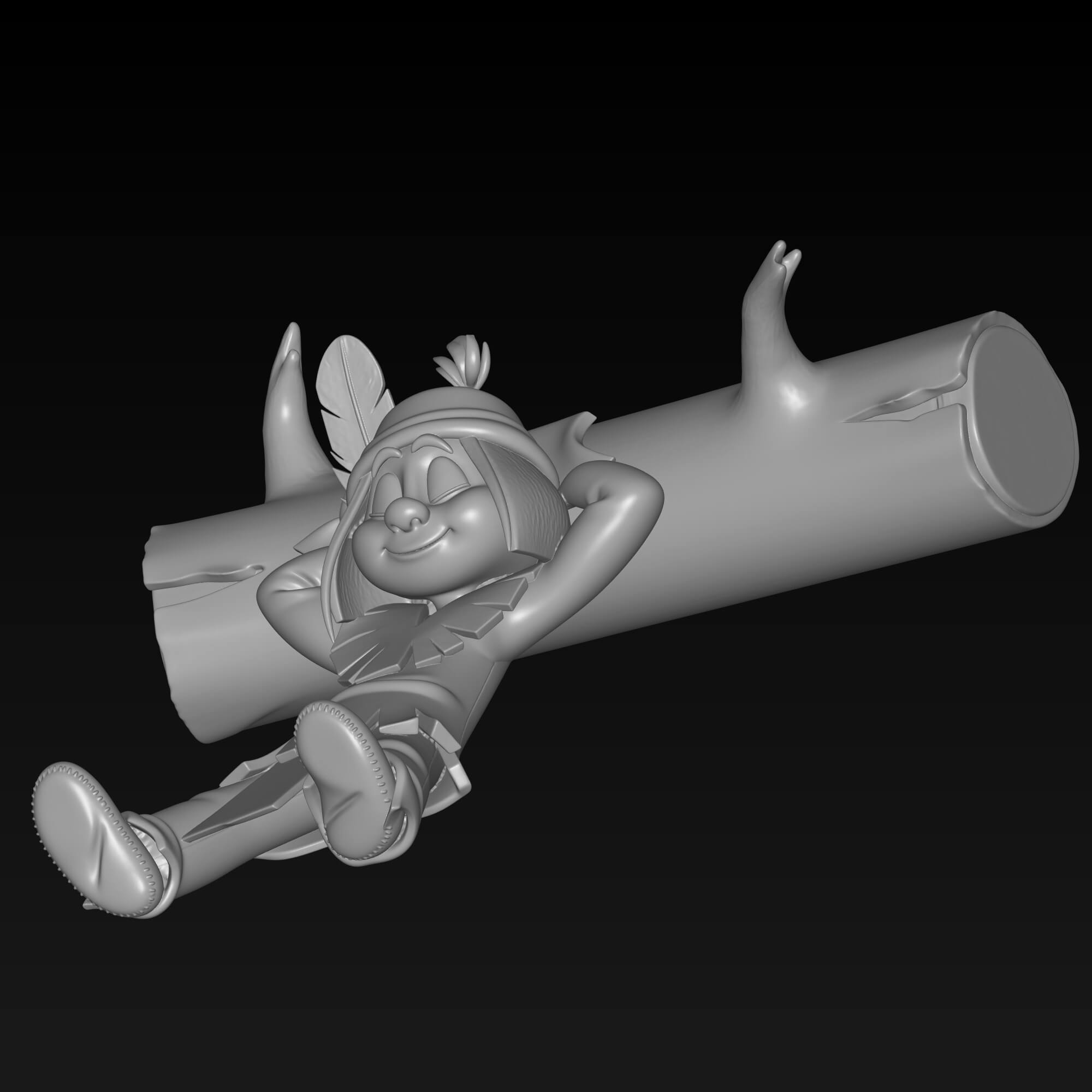 Yakari 3D STL File - Brave Sioux Indian Boy Miniature 3D Model