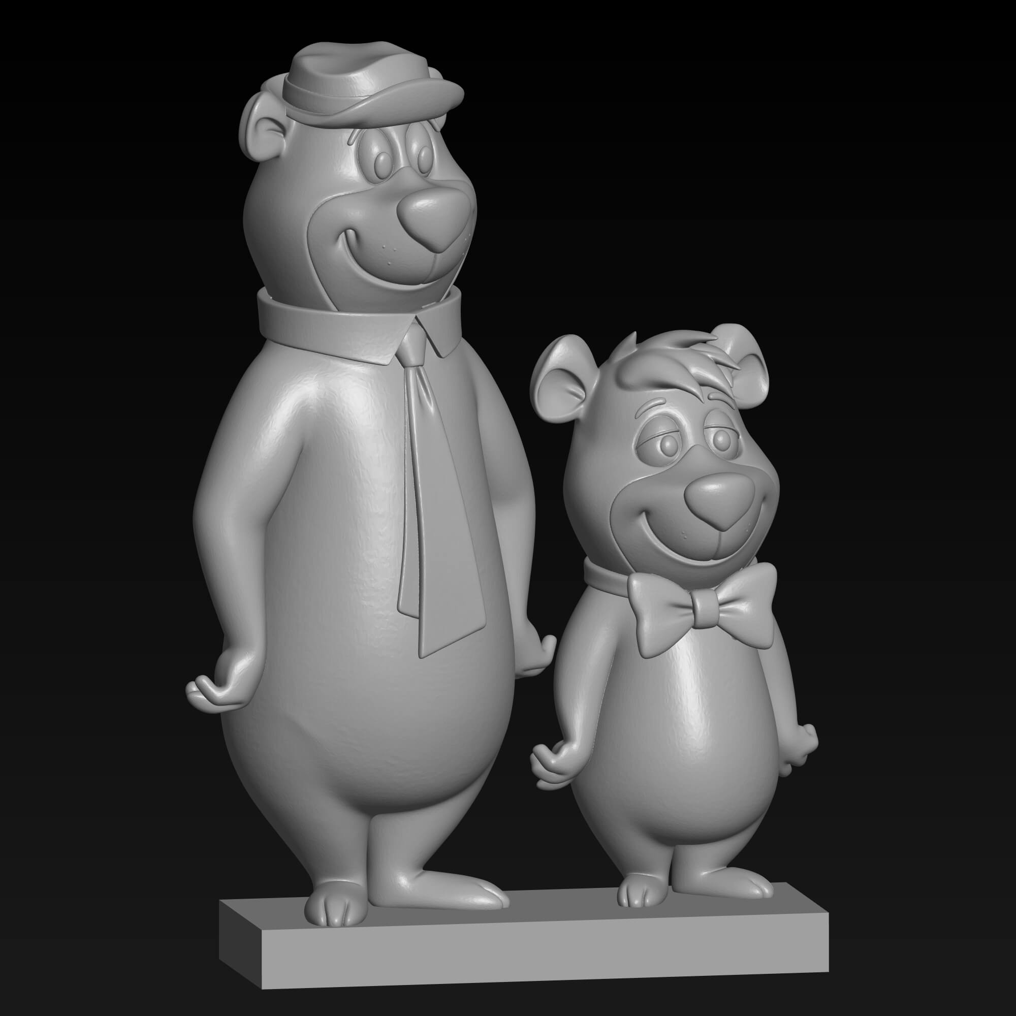 Yogi Bear and Boo-Boo Bear FDM 3D Printable STL File 3D Model