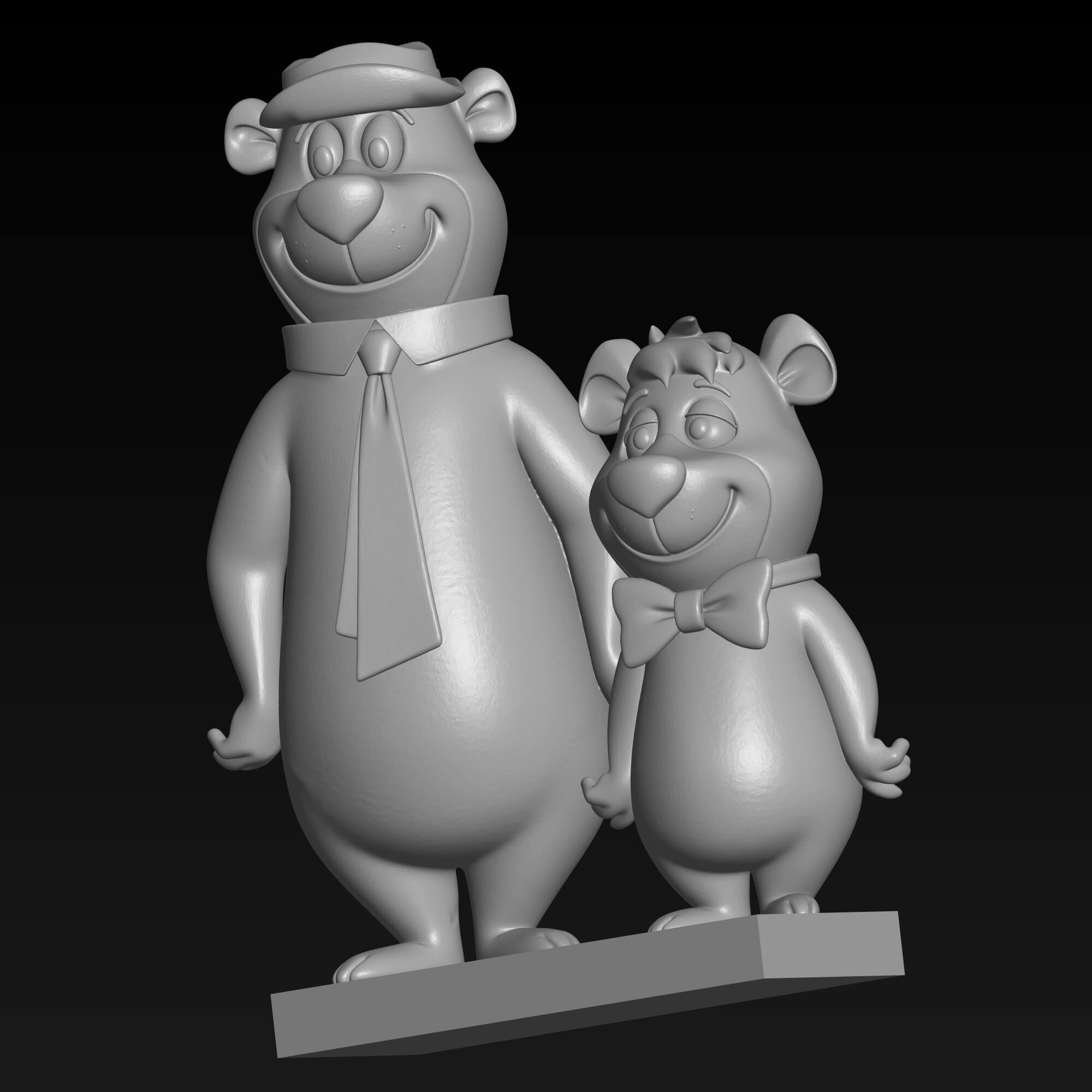 Yogi Bear and Boo-Boo Bear FDM 3D Printable STL File 3D Model