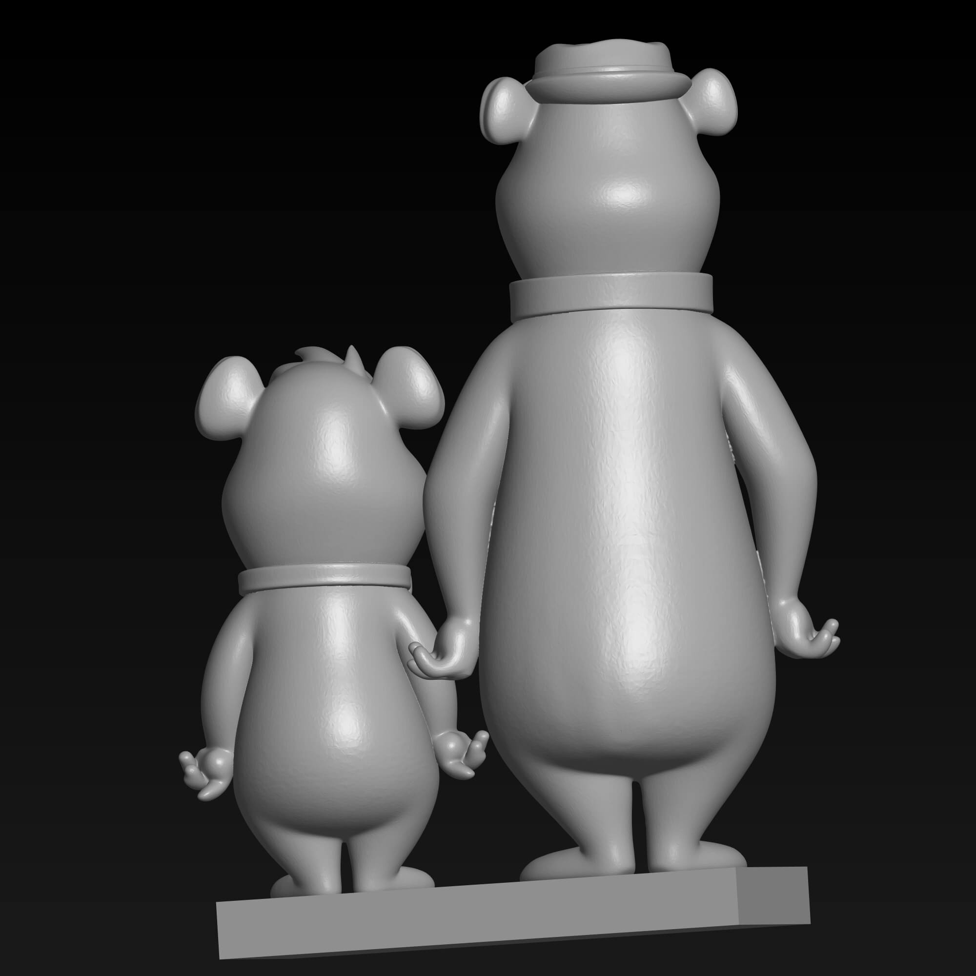 Yogi Bear and Boo-Boo Bear FDM 3D Printable STL File 3D Model